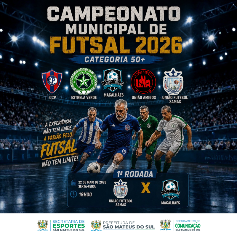 São Mateus do Sul inicia Campeonato Municipal de Futsal Categoria 50+ nesta sexta