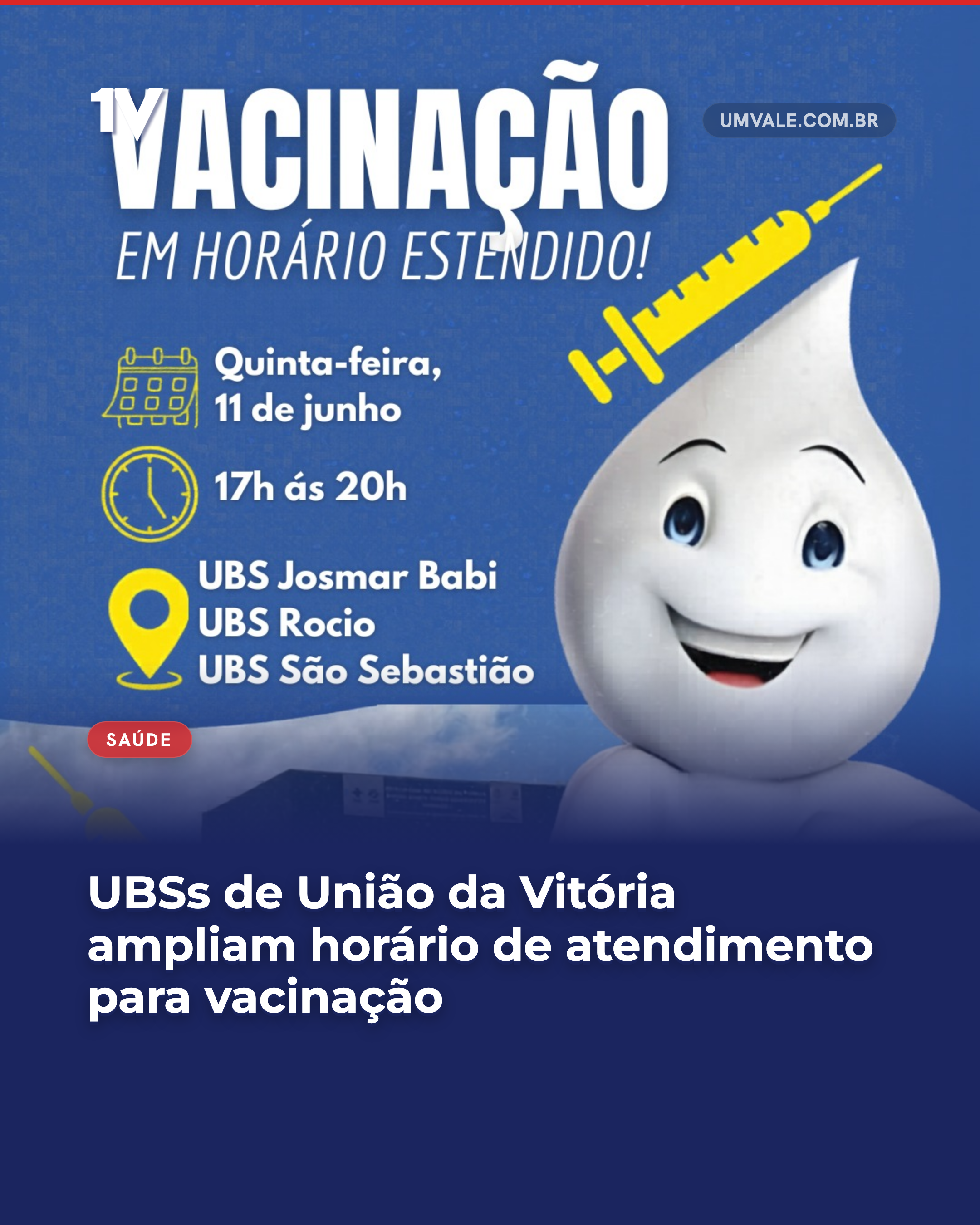 UBSs de União da Vitória ampliam horário de atendimento para vacinação