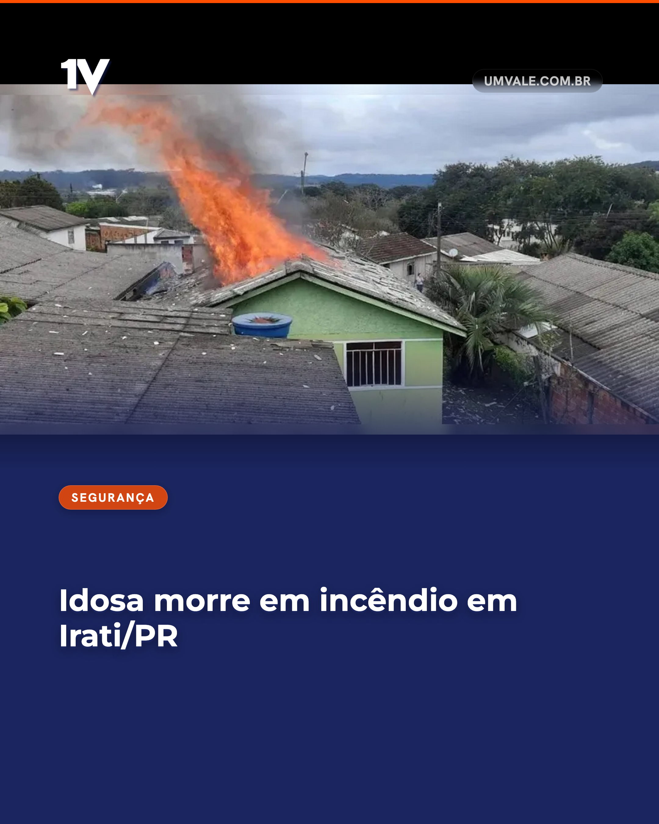 Idosa morre em incêndio em Irati/PR