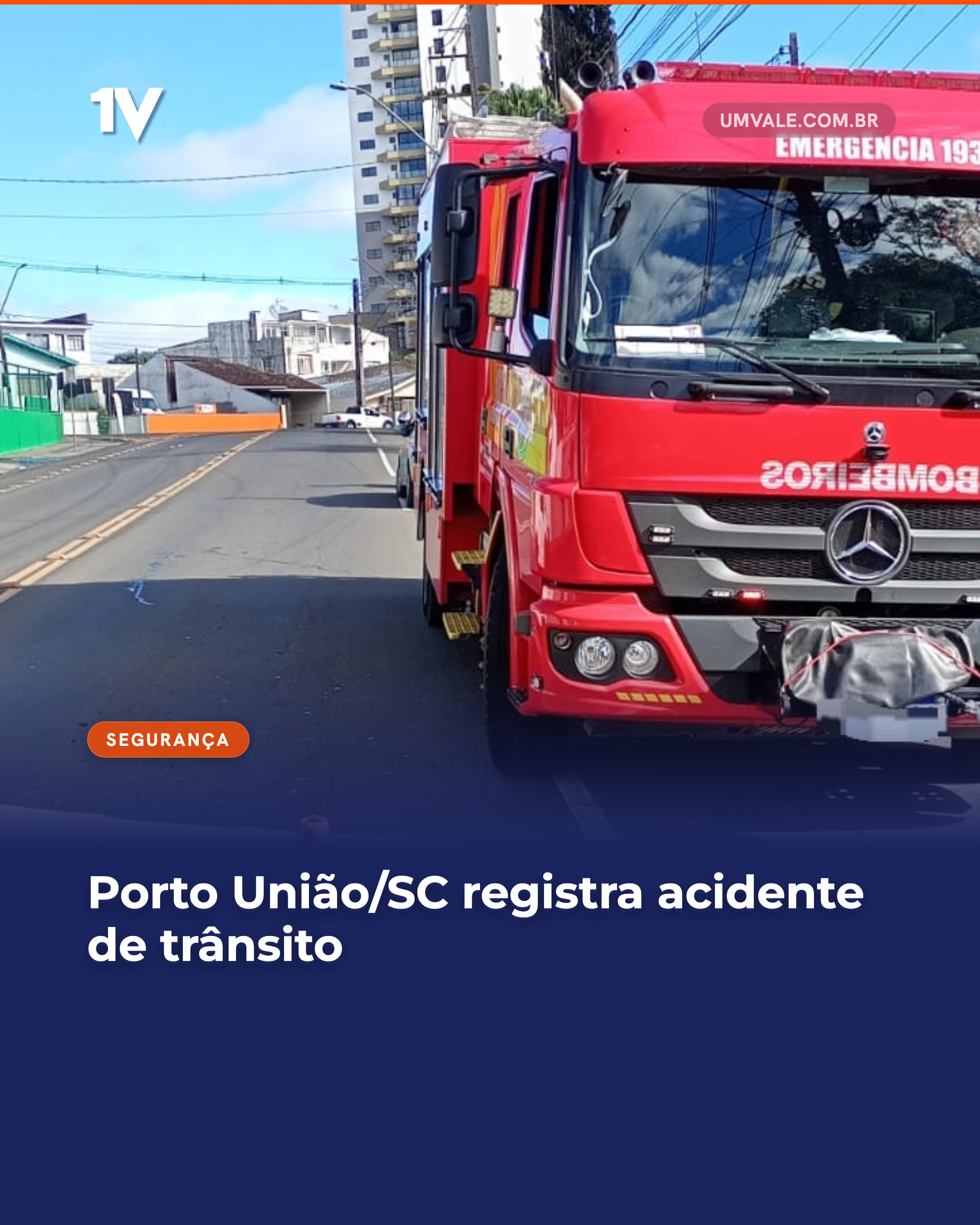 Porto União/SC registra acidente de trânsito