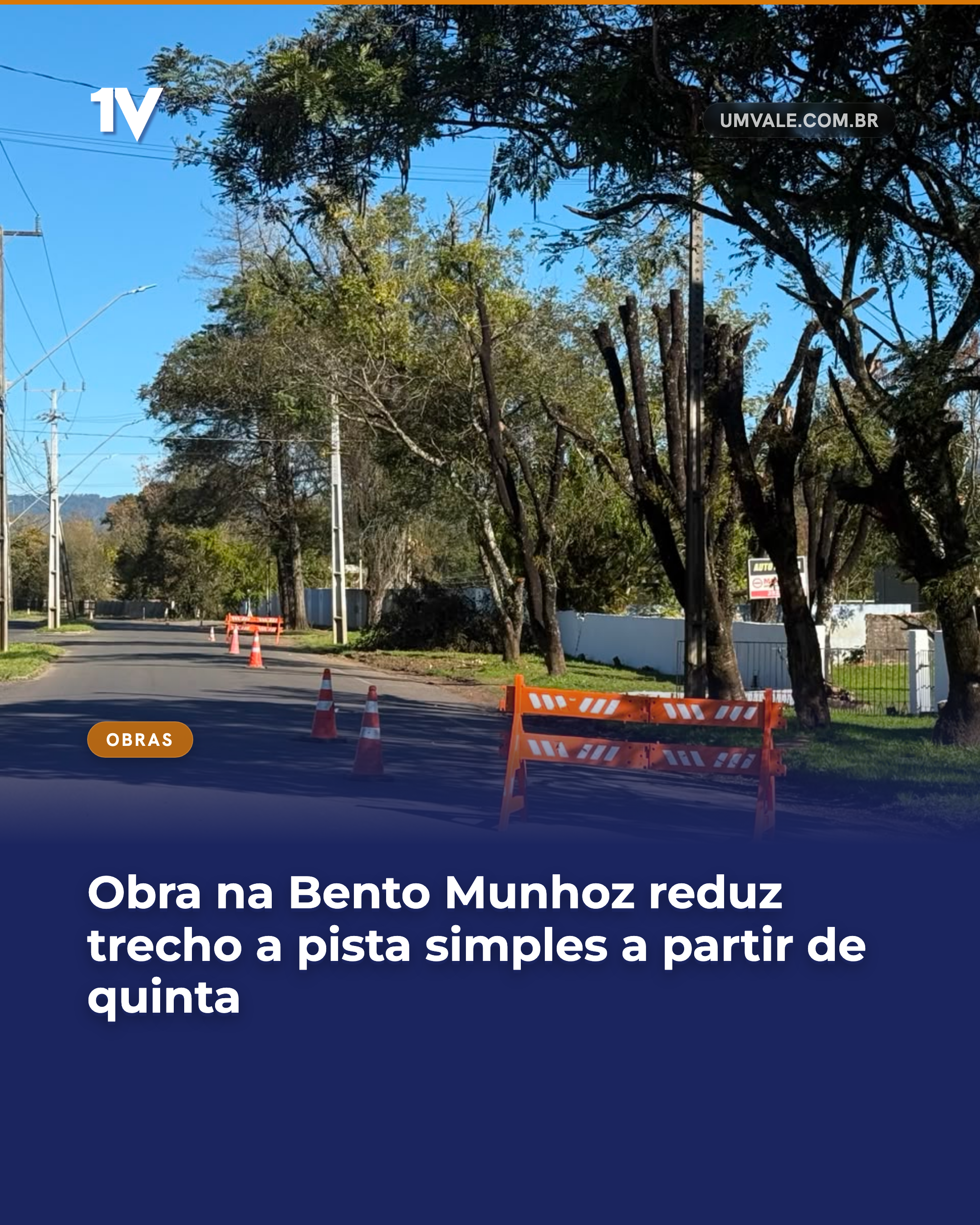 Obra na Bento Munhoz reduz trecho a pista simples a partir de quinta