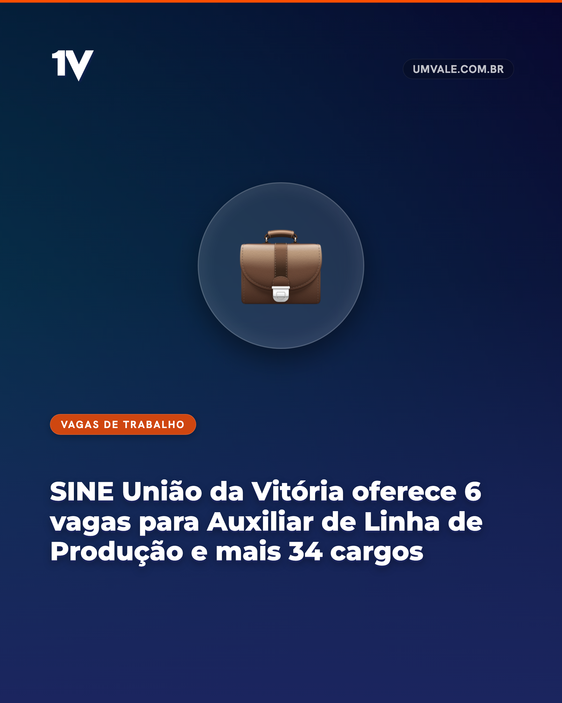 SINE União da Vitória oferece 6 vagas para Auxiliar de Linha de Produção e mais 34 cargos
