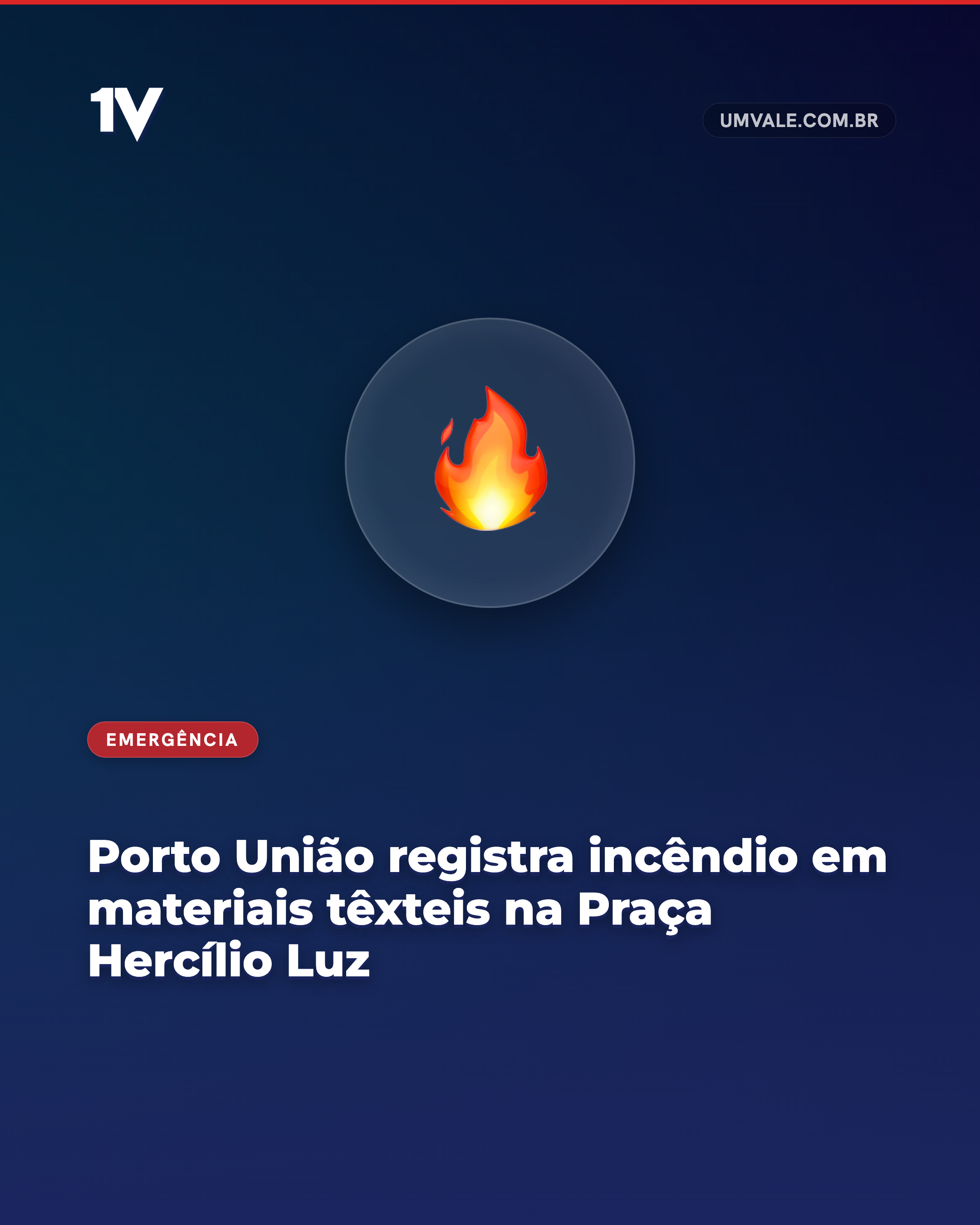 Porto União registra incêndio em materiais têxteis na Praça Hercílio Luz