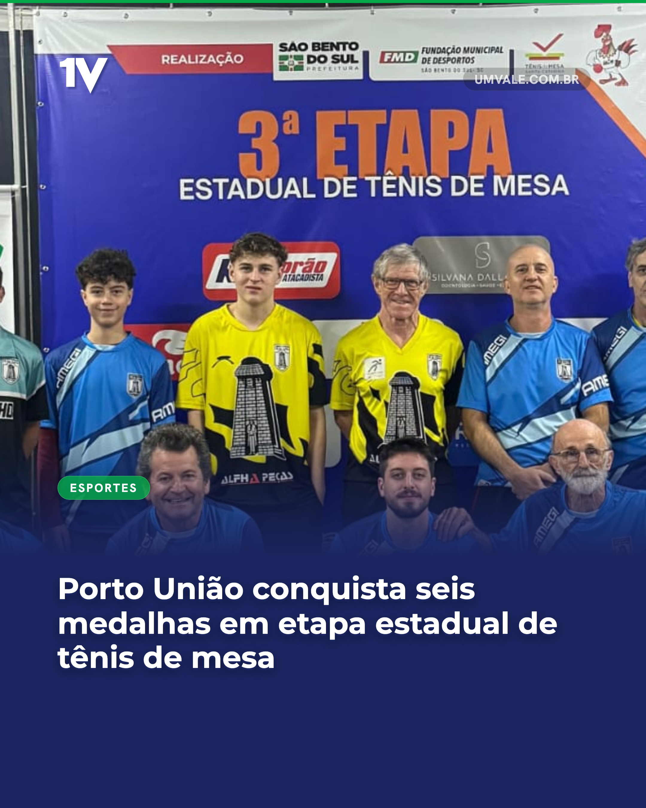 Porto União conquista seis medalhas em etapa estadual de tênis de mesa