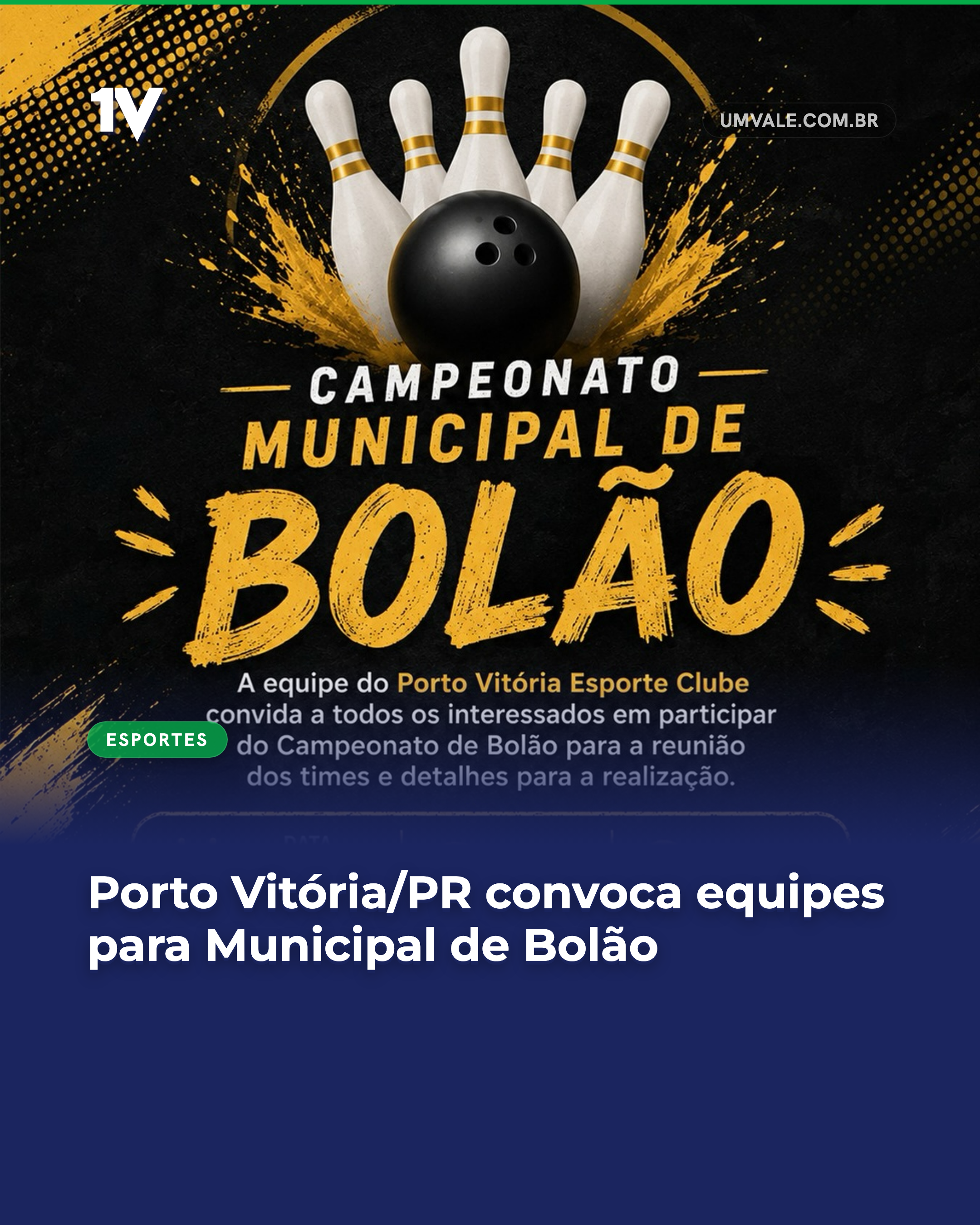 Porto Vitória/PR convoca equipes para Municipal de Bolão