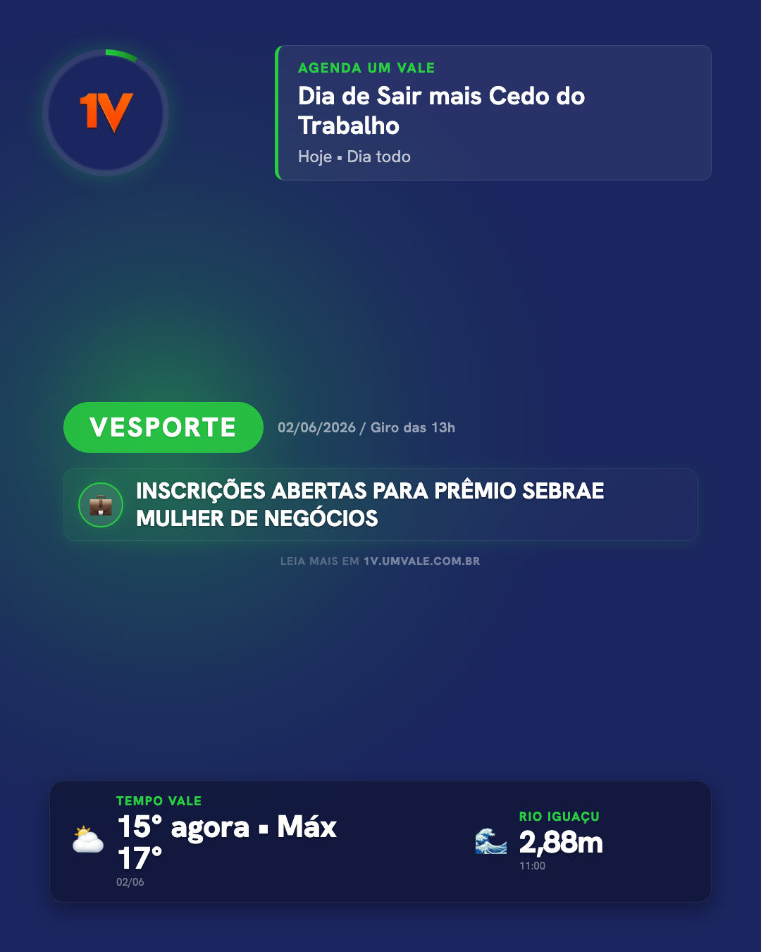 Giro das 13h — PRÊMIO SEBRAE MULHER DE NEGÓCIOS ESTÁ COM INSCRIÇÕES ABERTAS — e mais 1 destaques no VESPORTE