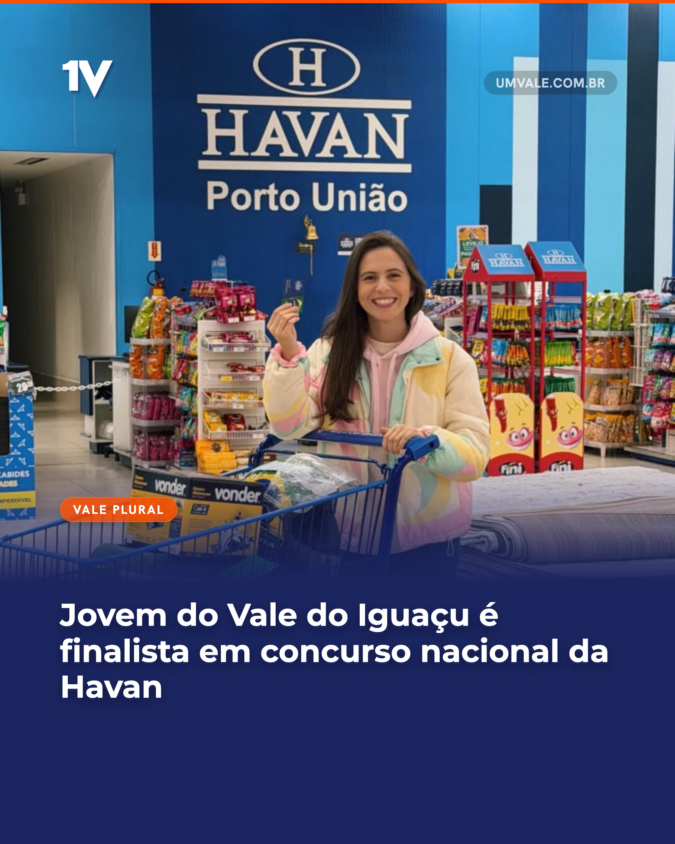 Jovem do Vale do Iguaçu é finalista em concurso nacional da Havan