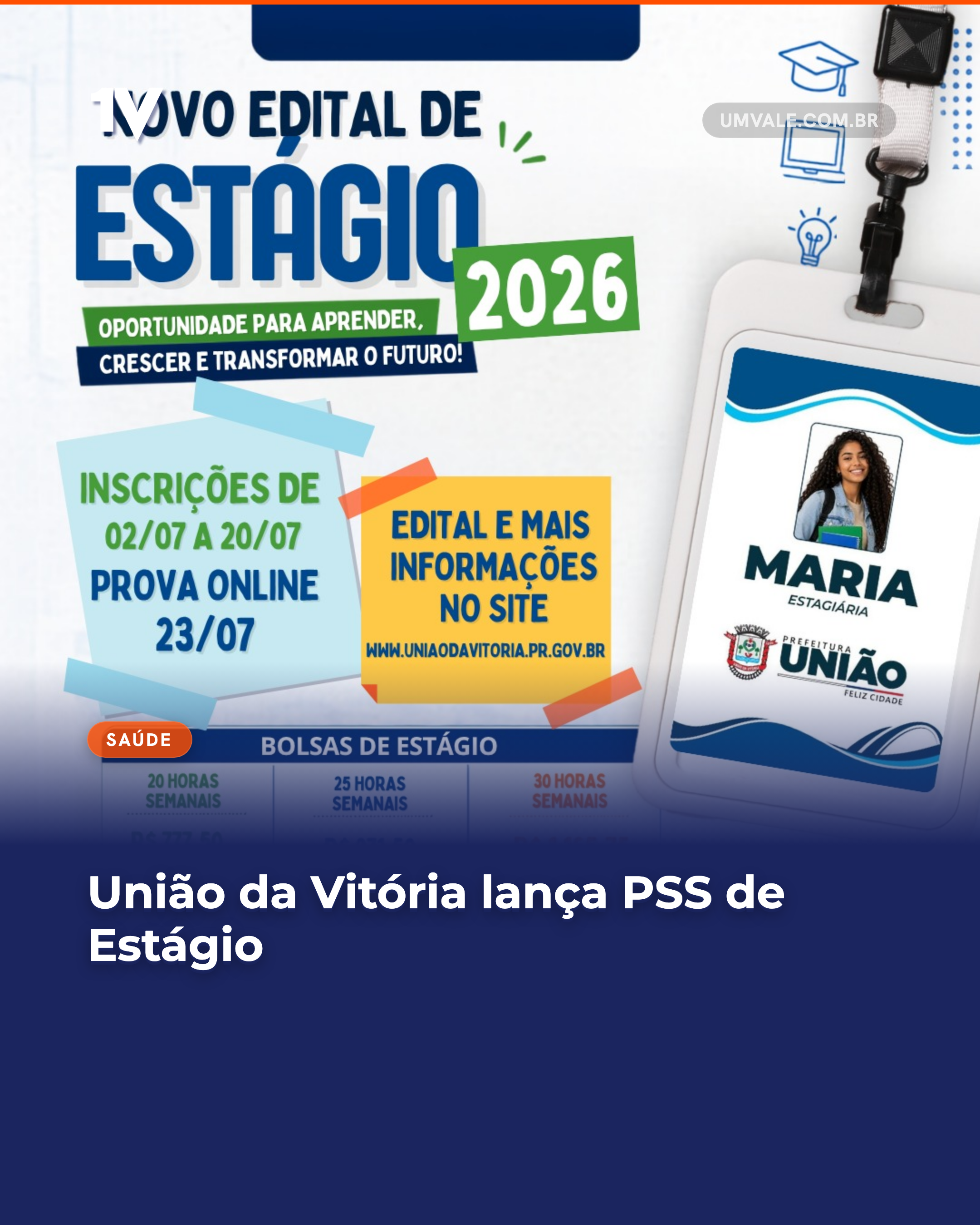 União da Vitória lança PSS de Estágio