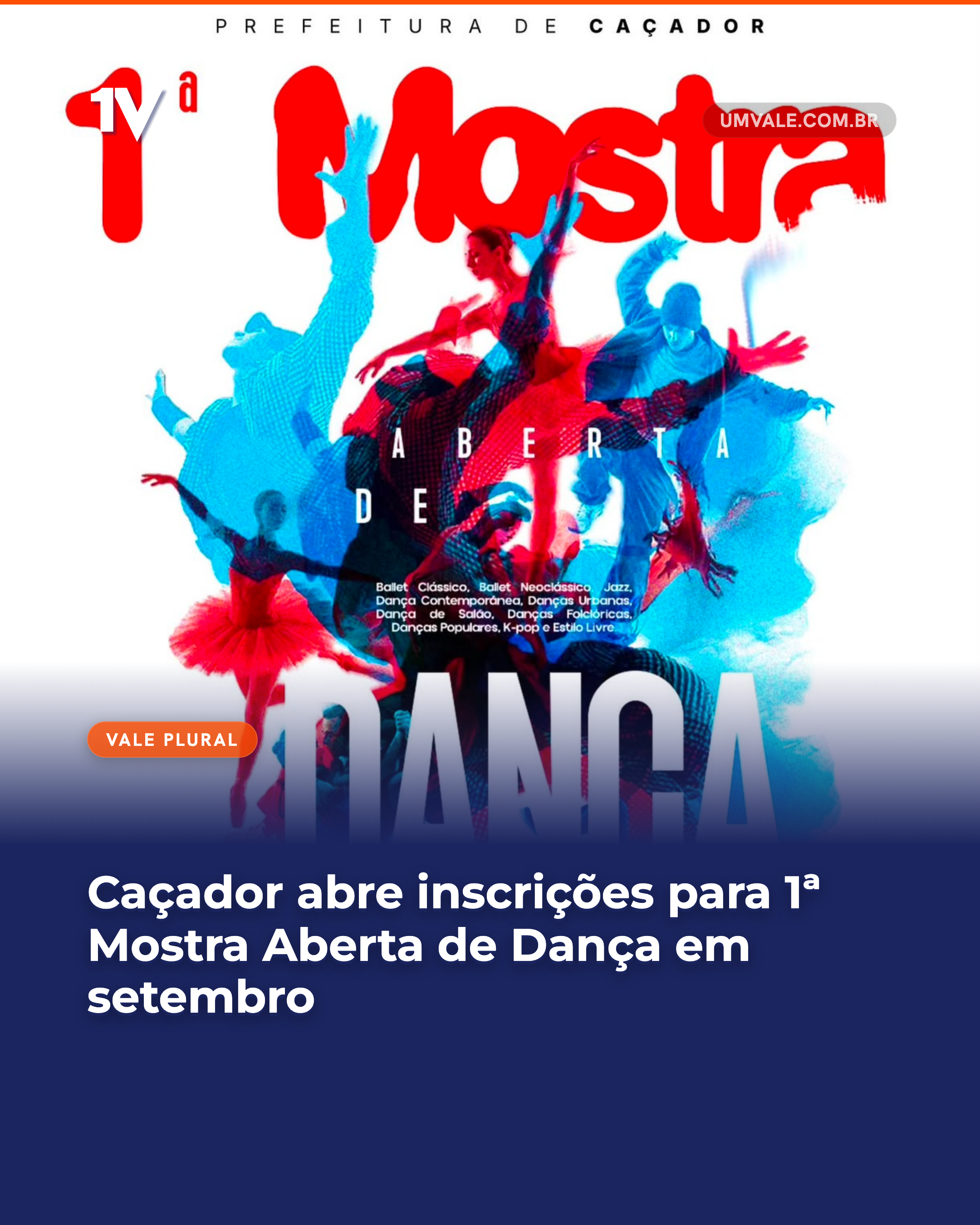 Caçador abre inscrições para 1ª Mostra Aberta de Dança em setembro