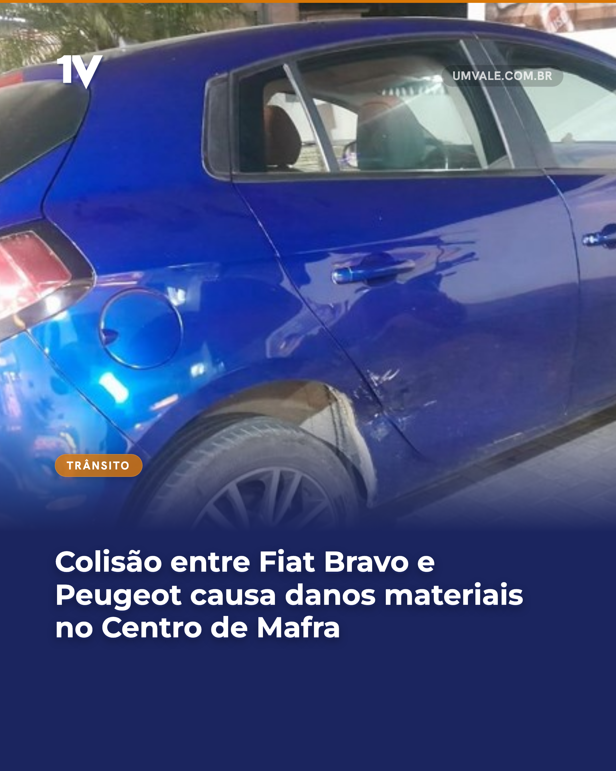 Colisão entre Fiat Bravo e Peugeot causa danos materiais no Centro de Mafra