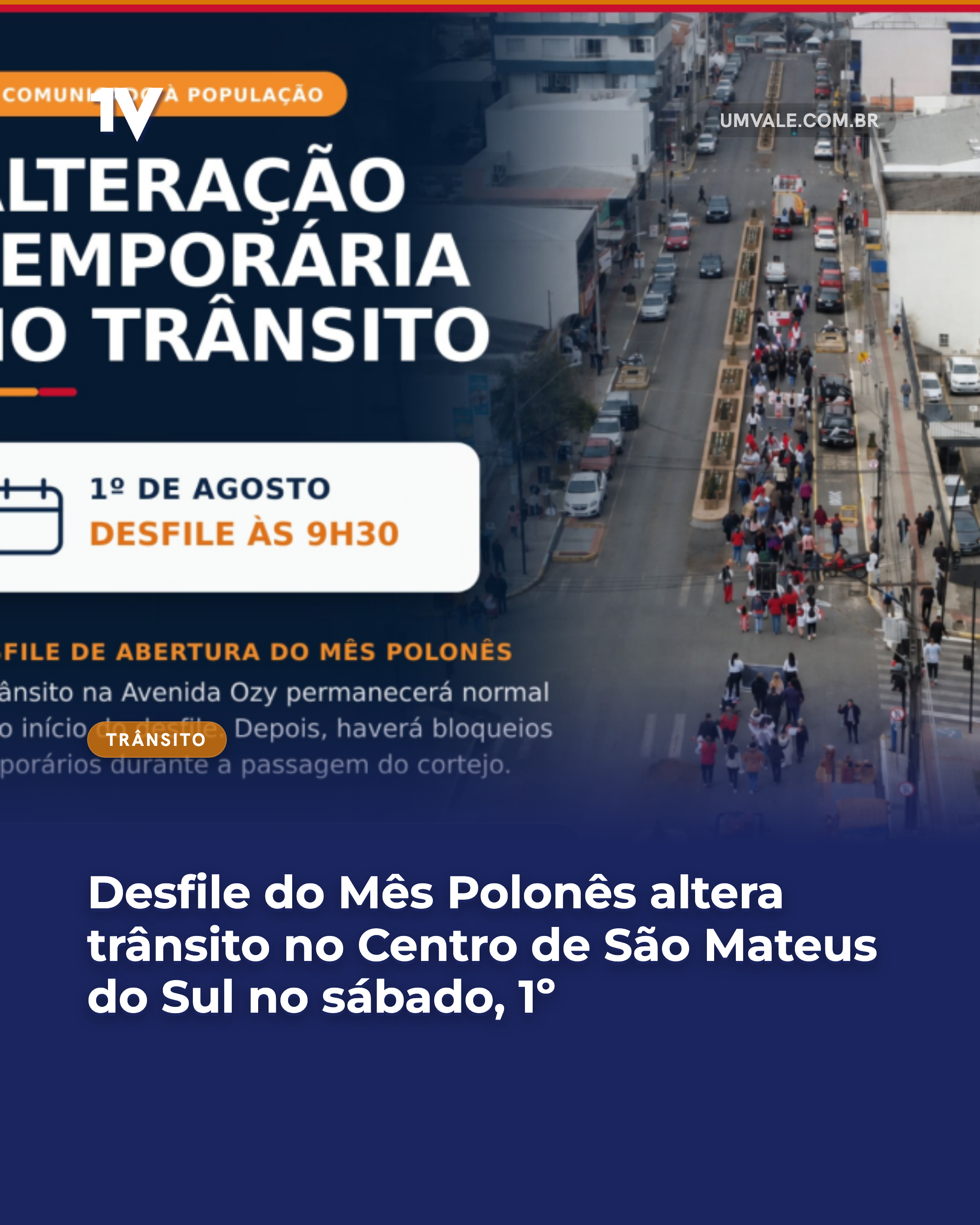 Desfile do Mês Polonês altera trânsito no Centro de São Mateus do Sul no sábado, 1º
