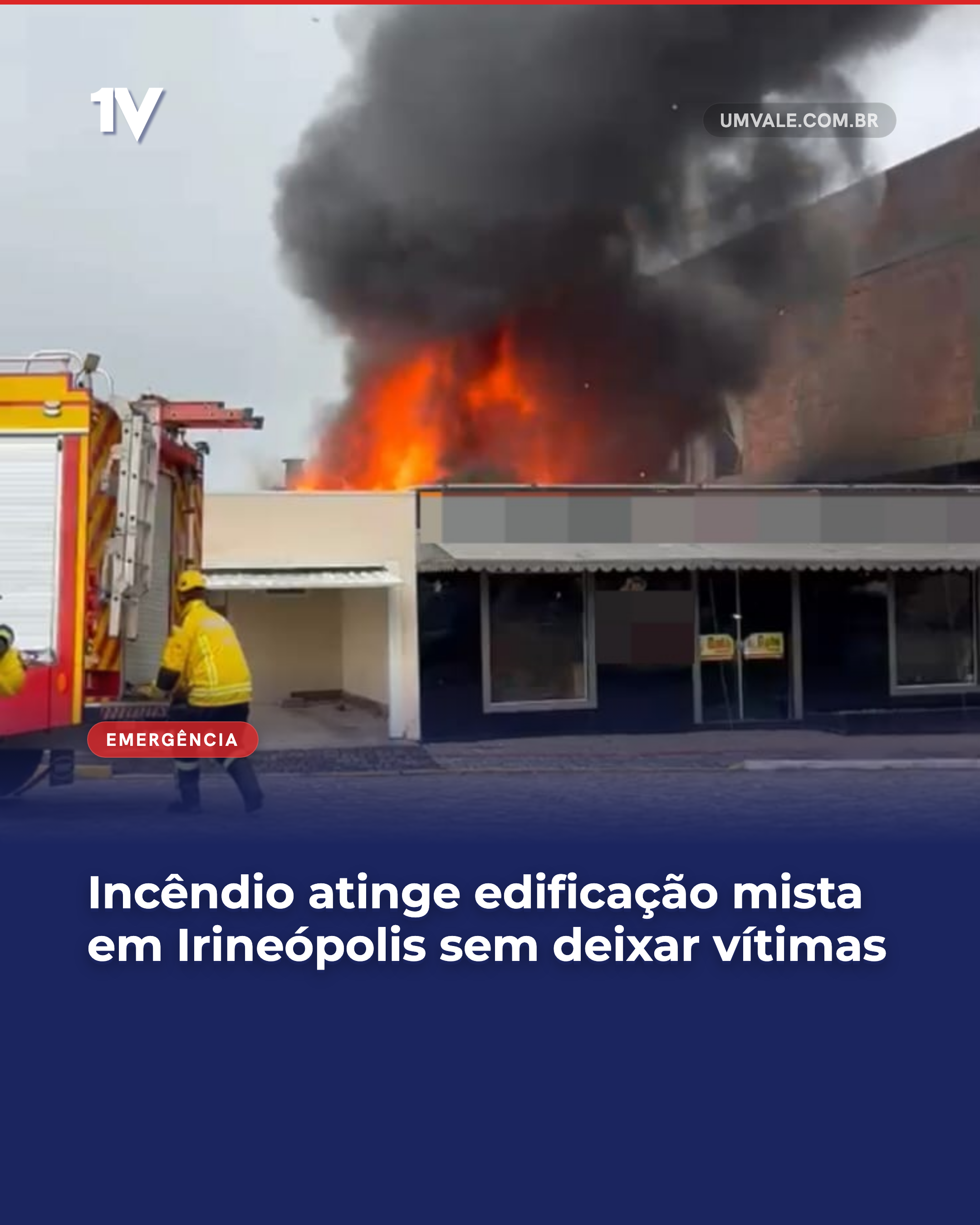 Incêndio atinge edificação mista em Irineópolis sem deixar vítimas