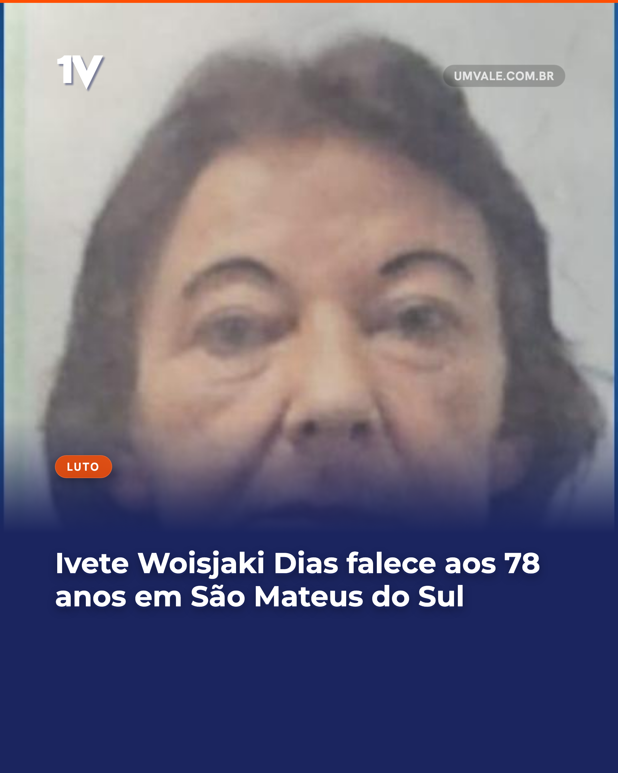 Ivete Woisjaki Dias falece aos 78 anos em São Mateus do Sul