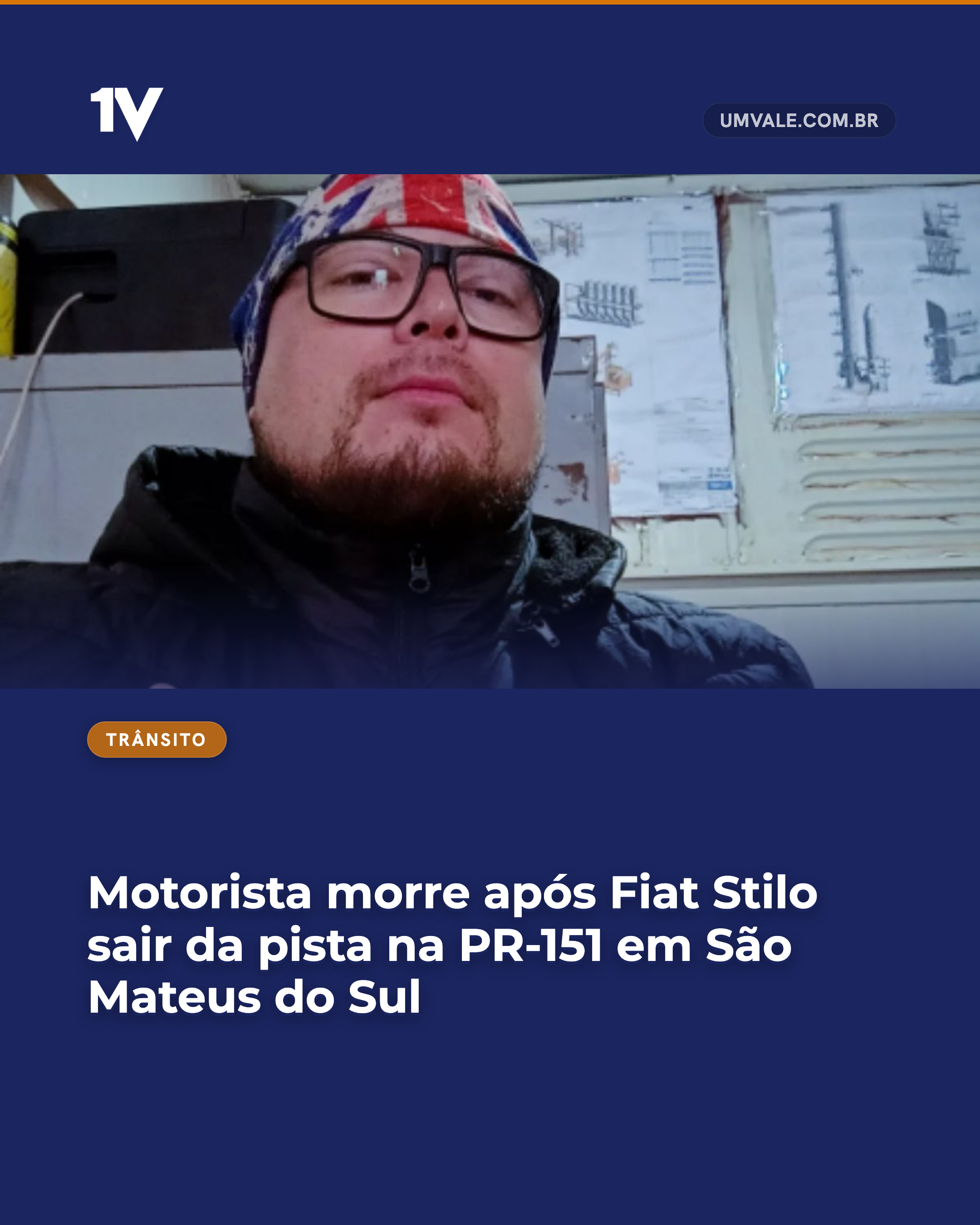 Motorista morre após Fiat Stilo sair da pista na PR-151 em São Mateus do Sul