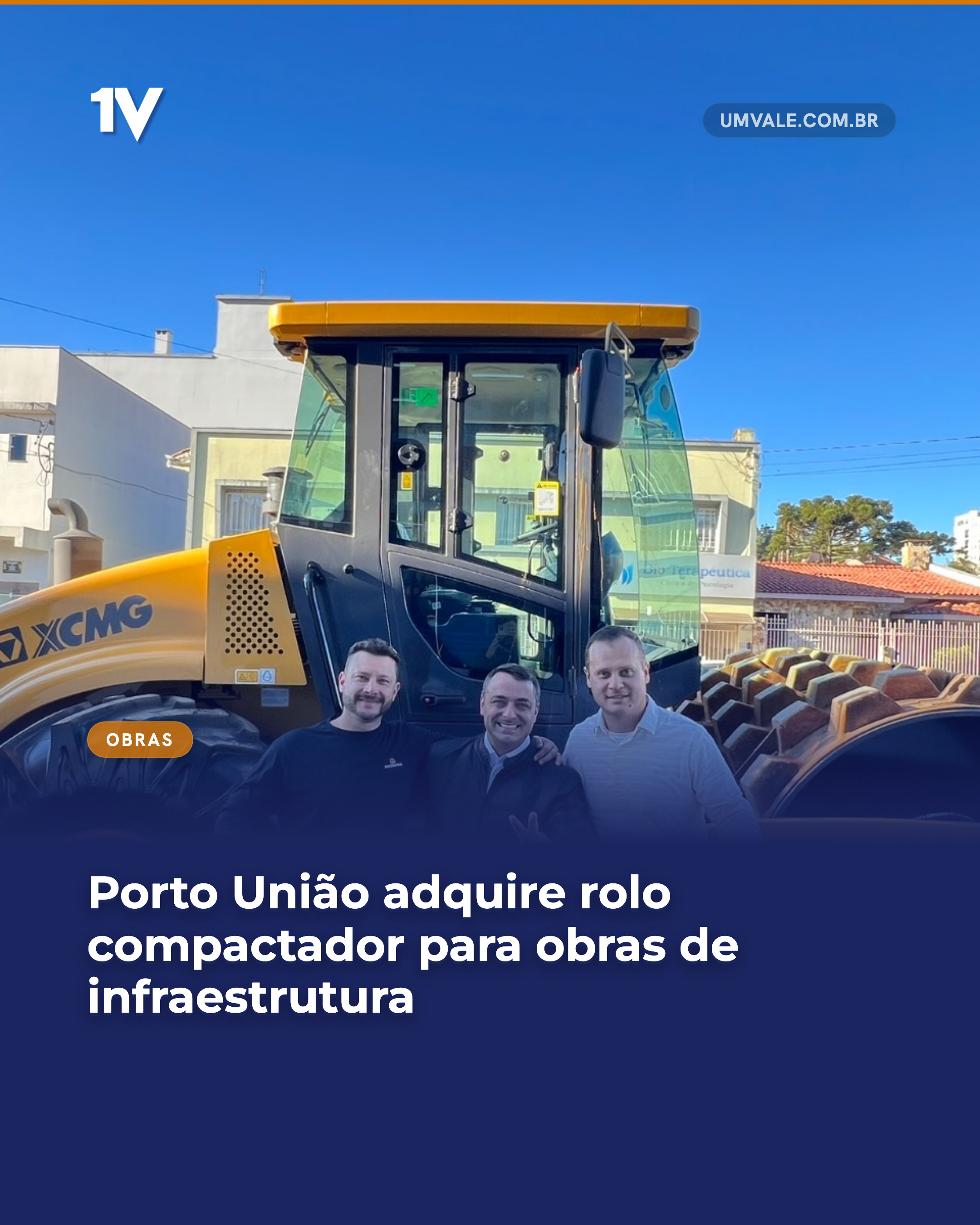 Porto União adquire rolo compactador para obras de infraestrutura