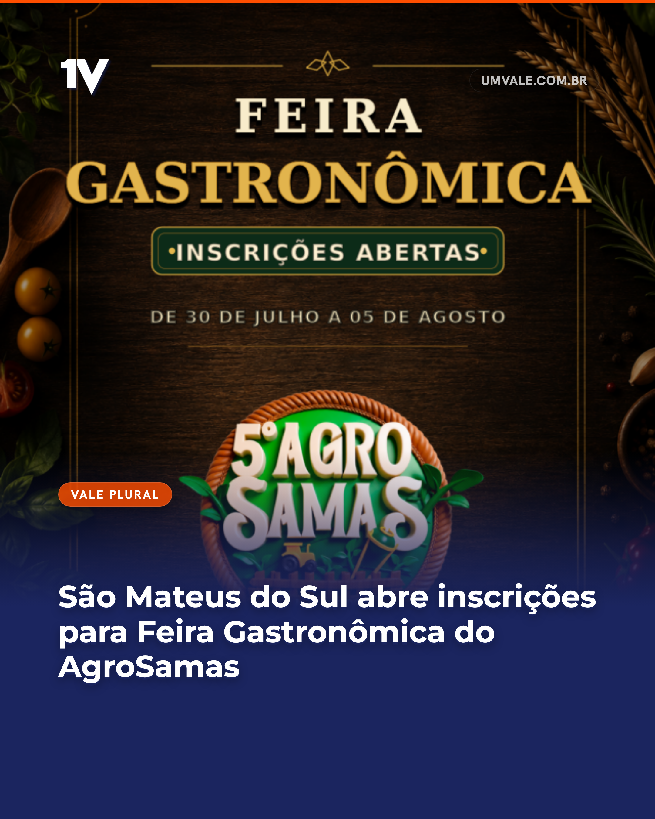 São Mateus do Sul abre inscrições para Feira Gastronômica do AgroSamas