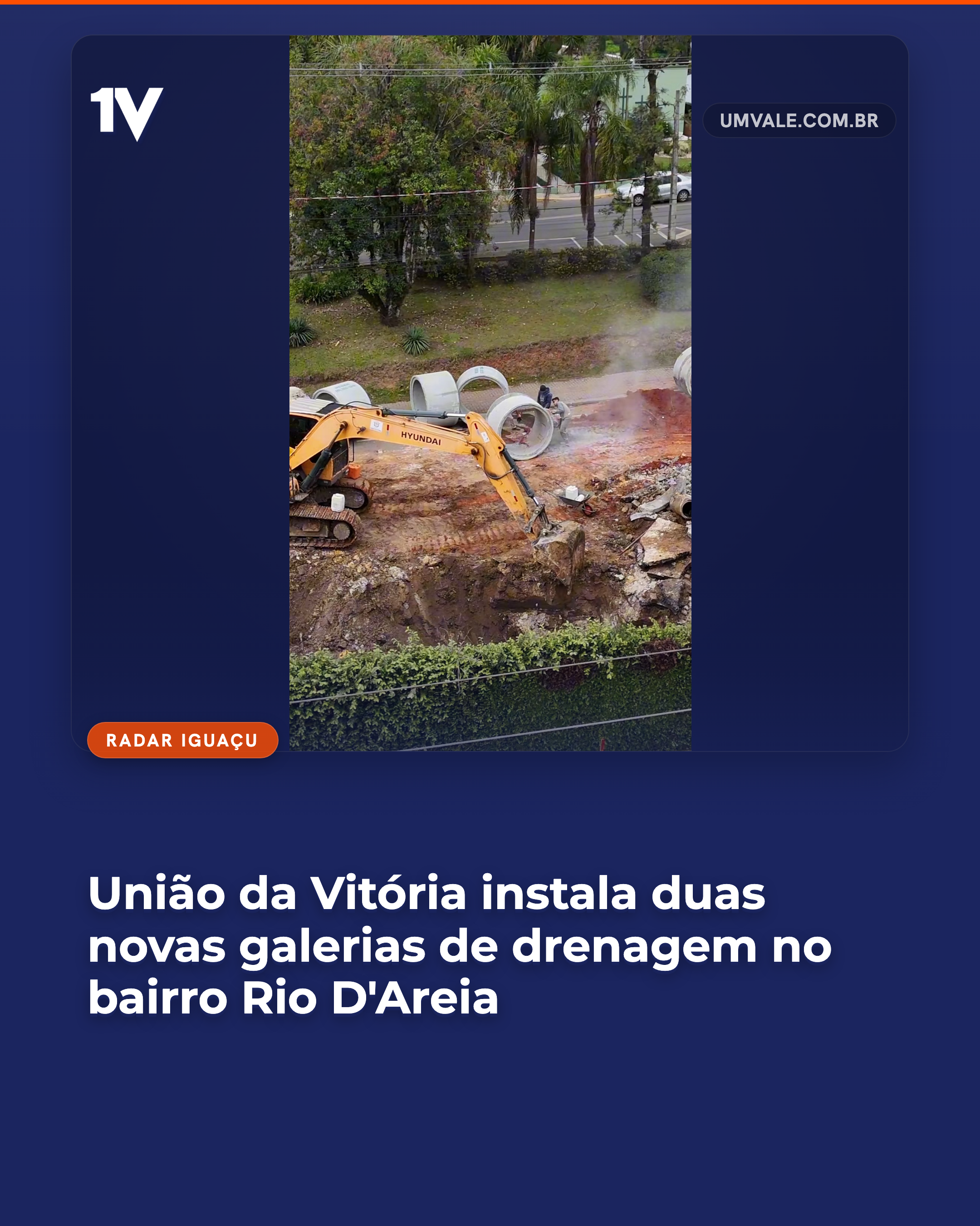 União da Vitória instala duas novas galerias de drenagem no bairro Rio D’Areia