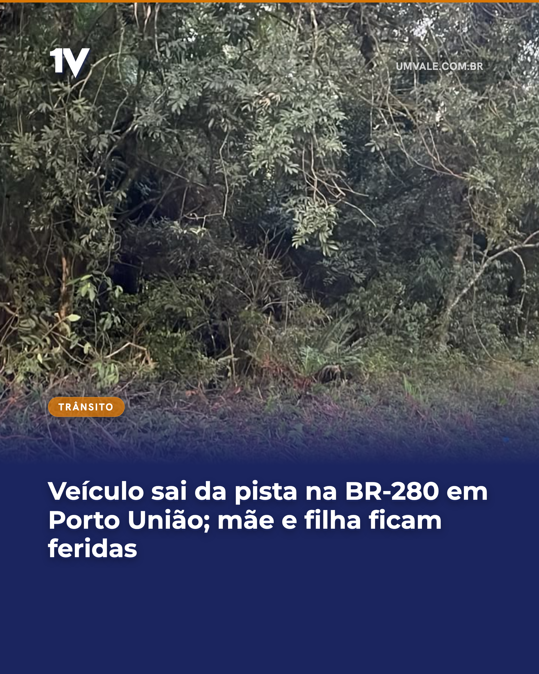 Veículo sai da pista na BR-280 em Porto União; mãe e filha ficam feridas