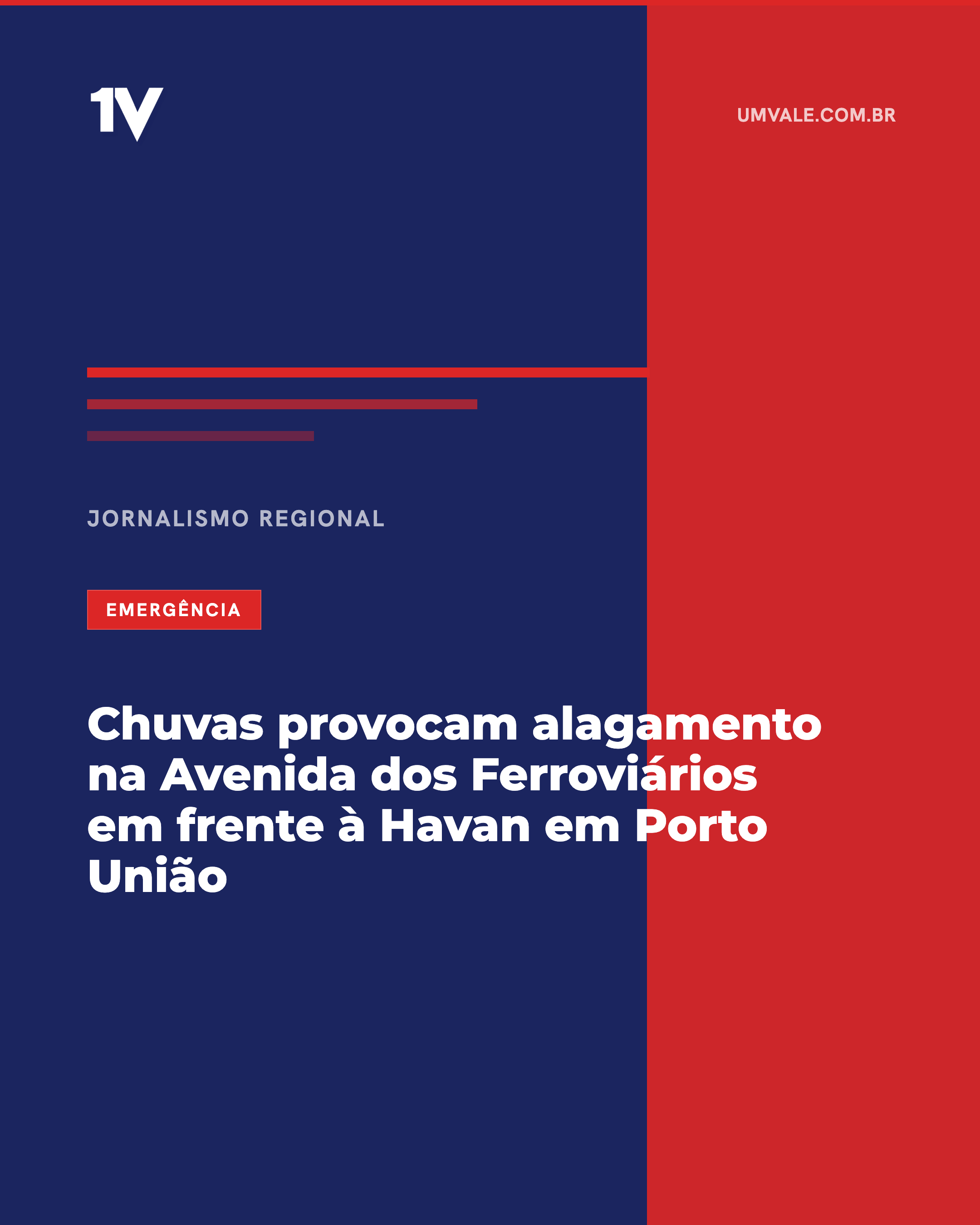 Chuvas provocam alagamento na Avenida dos Ferroviários em frente à Havan em Porto União