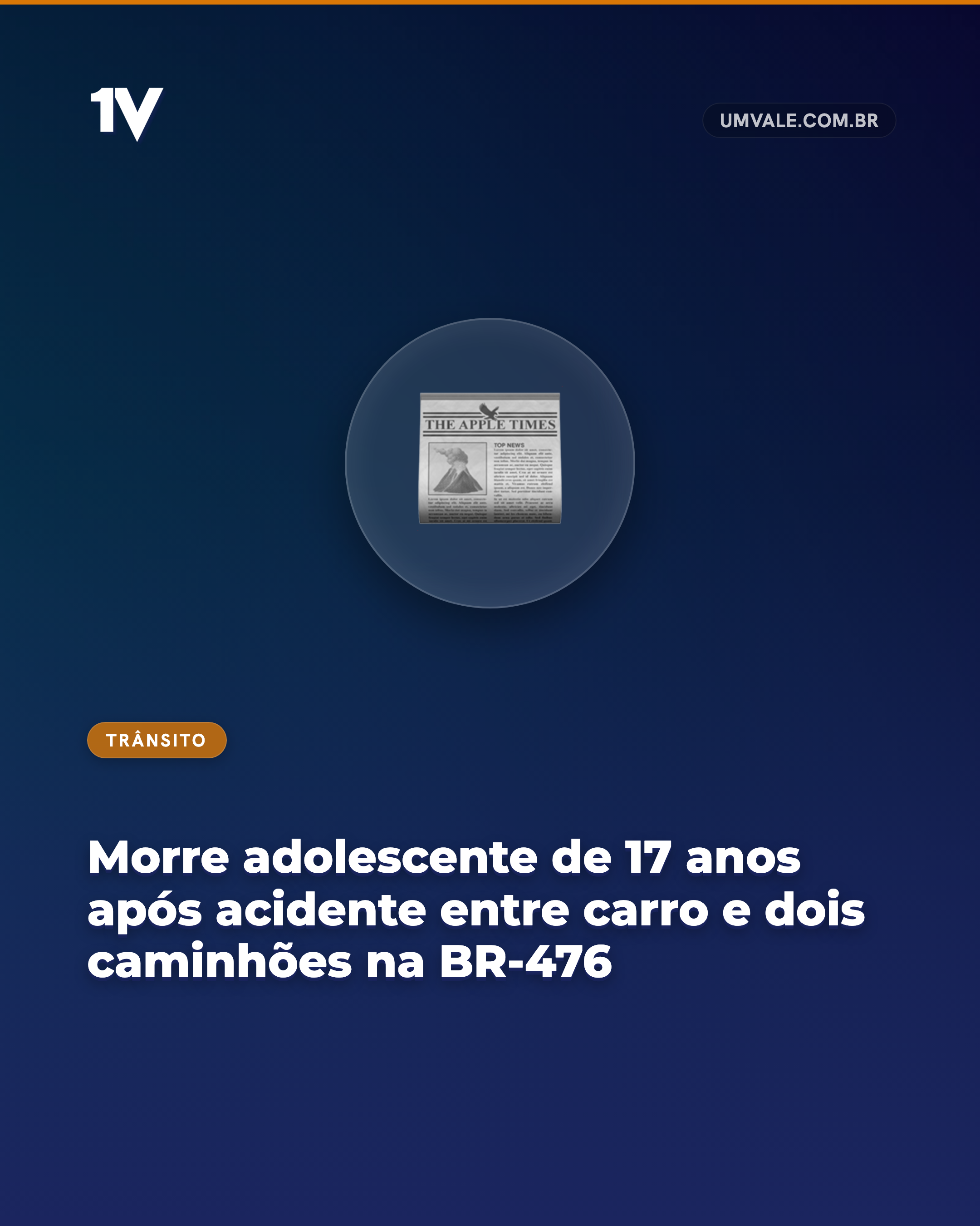 Morre adolescente de 17 anos após acidente entre carro e dois caminhões na BR-476