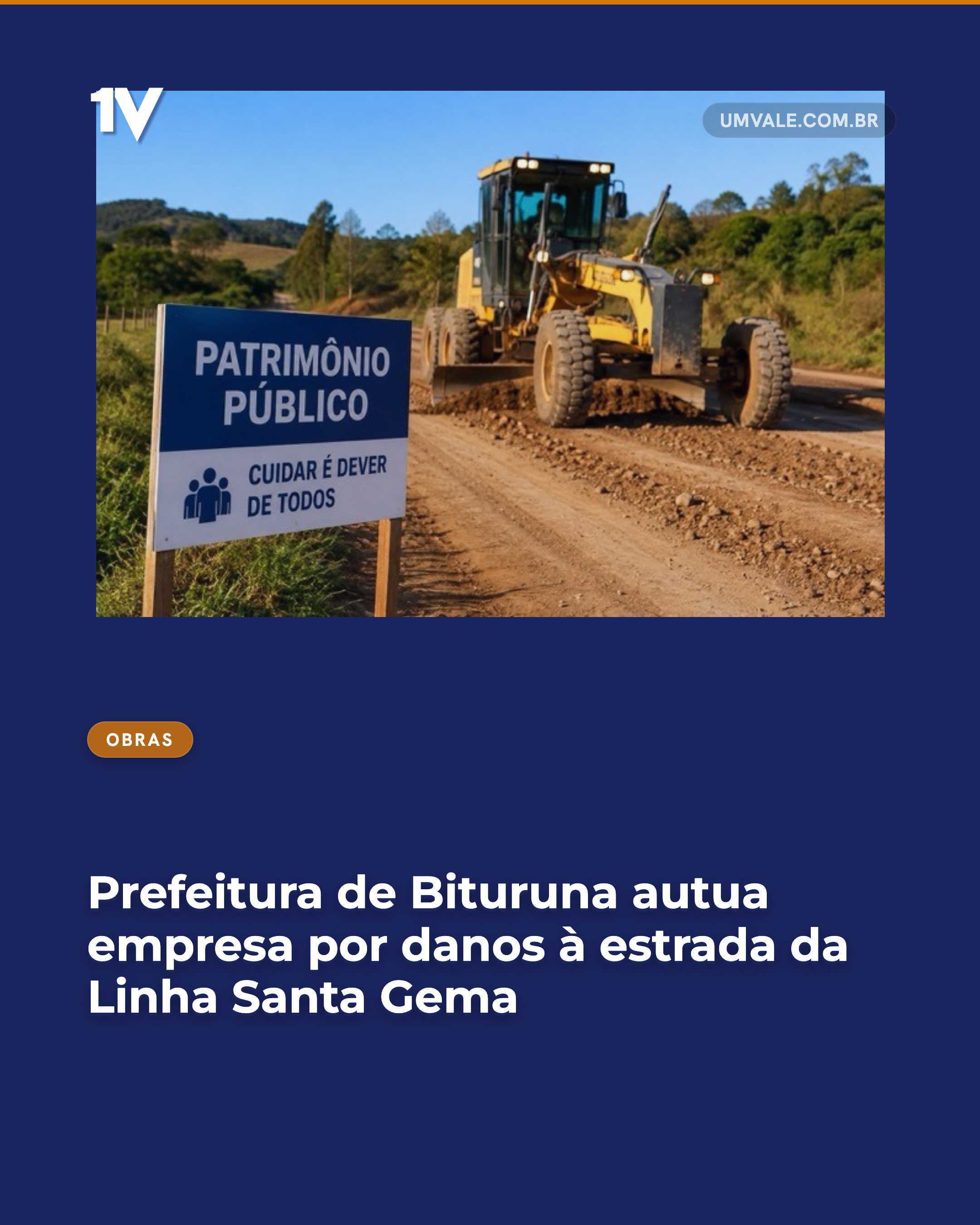 Prefeitura de Bituruna autua empresa por danos à estrada da Linha Santa Gema
