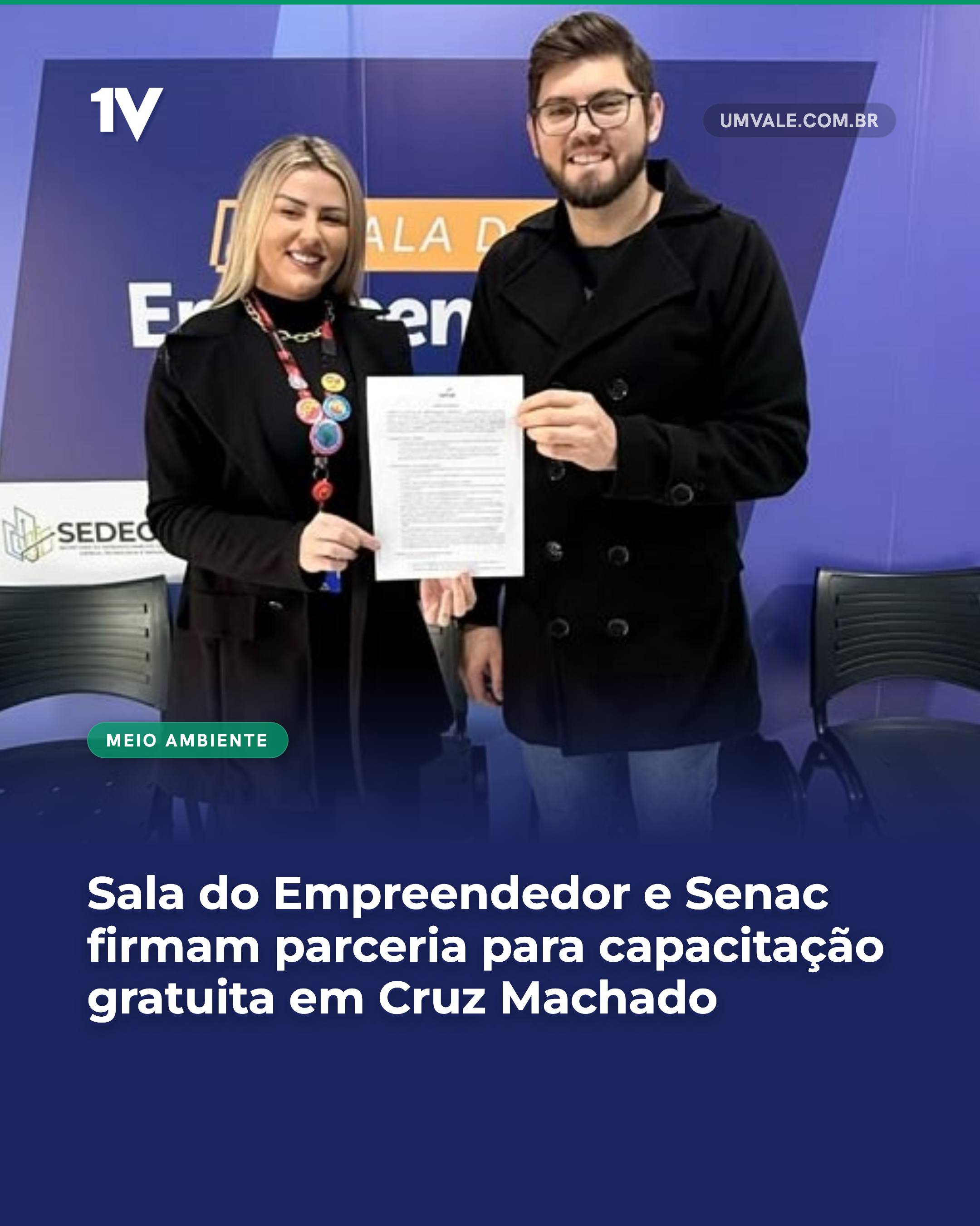 Sala do Empreendedor e Senac firmam parceria para capacitação gratuita em Cruz Machado