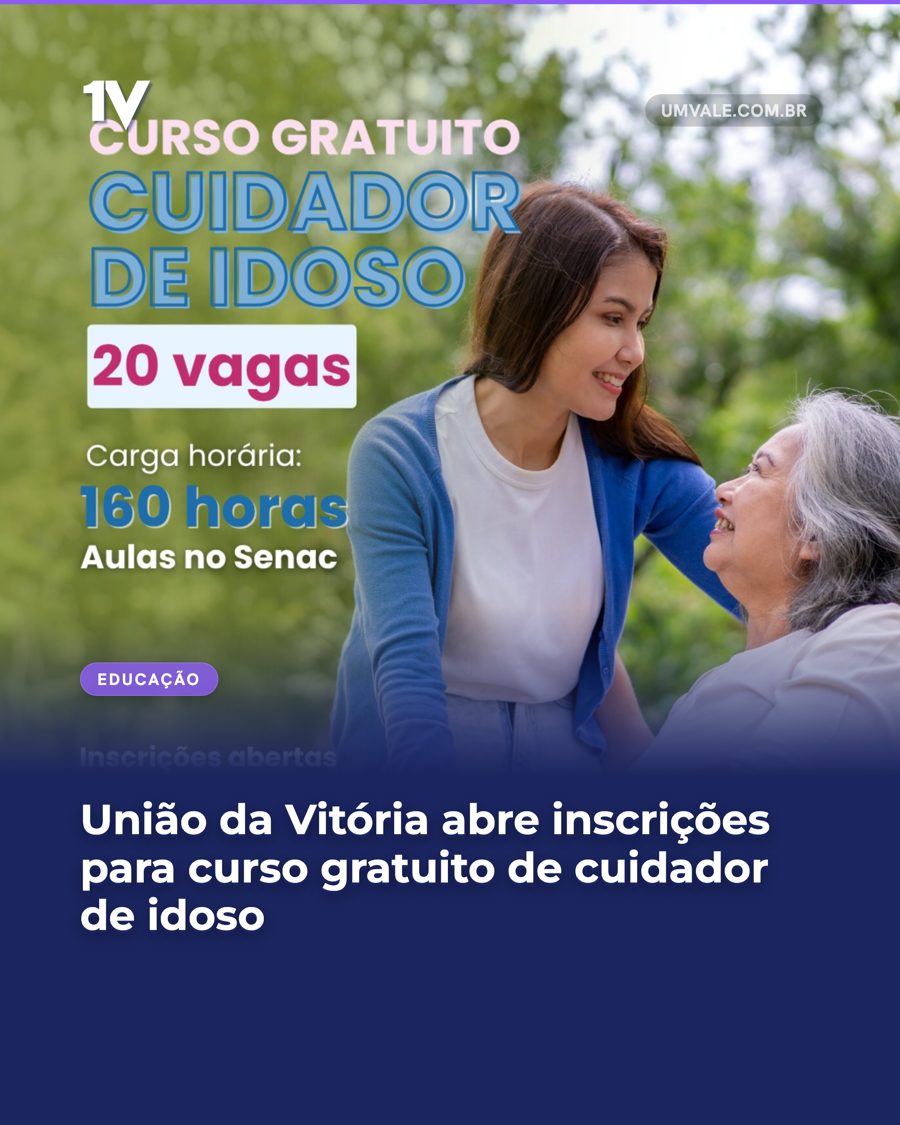 União da Vitória abre inscrições para curso gratuito de cuidador de idoso