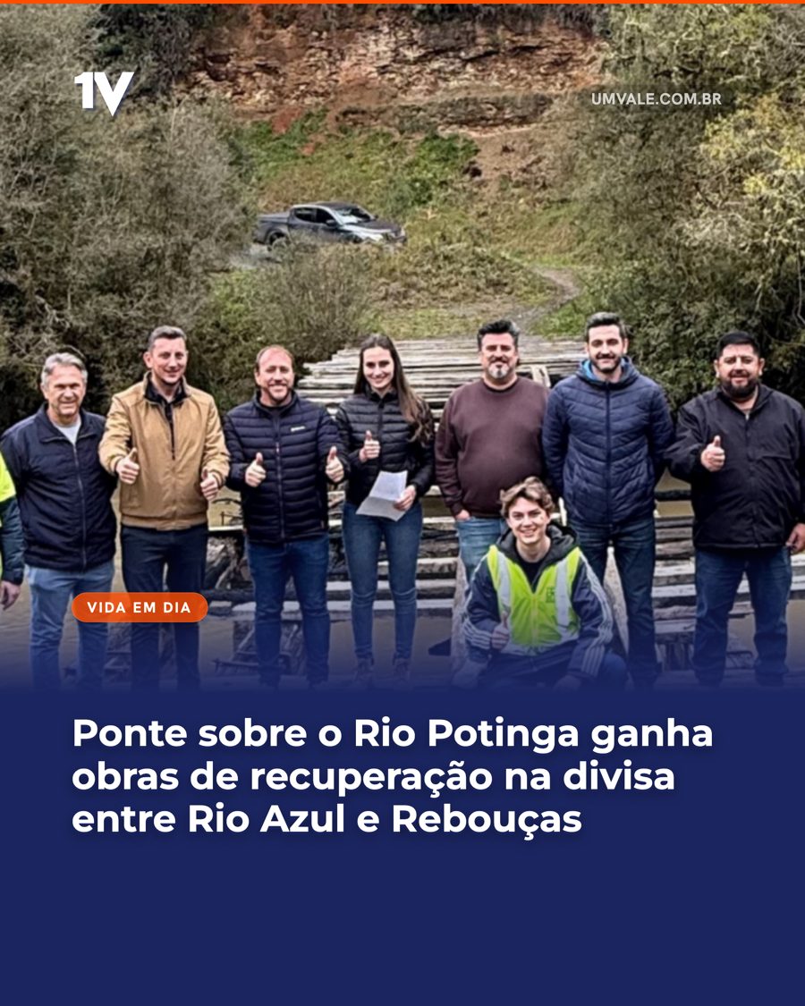 Ponte sobre o Rio Potinga ganha obras de recuperação na divisa entre Rio Azul e Rebouças