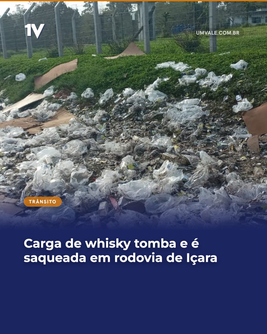Carga de whisky tomba e é saqueada em rodovia de Içara