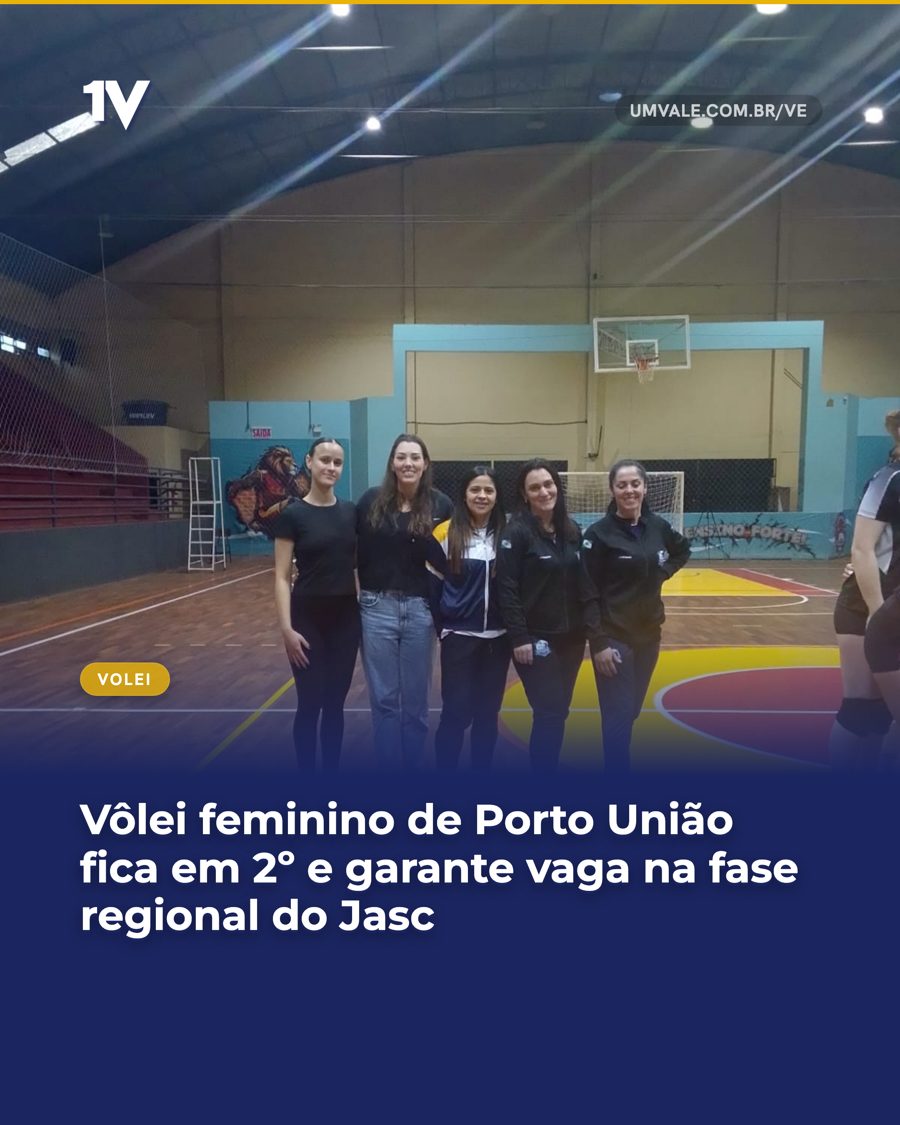 Vôlei feminino de Porto União fica em 2º e garante vaga na fase regional do Jasc
