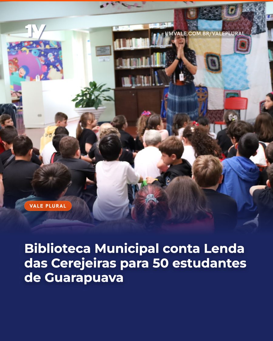 Biblioteca Municipal conta Lenda das Cerejeiras para 50 estudantes de Guarapuava