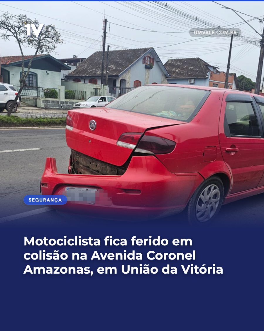 Motociclista fica ferido em colisão na Avenida Coronel Amazonas, em União da Vitória