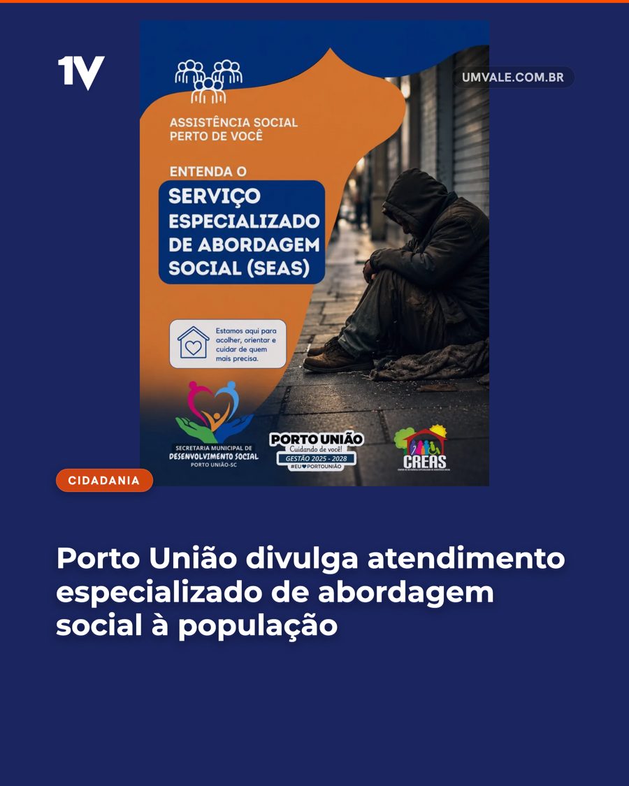 Porto União divulga atendimento especializado de abordagem social à população