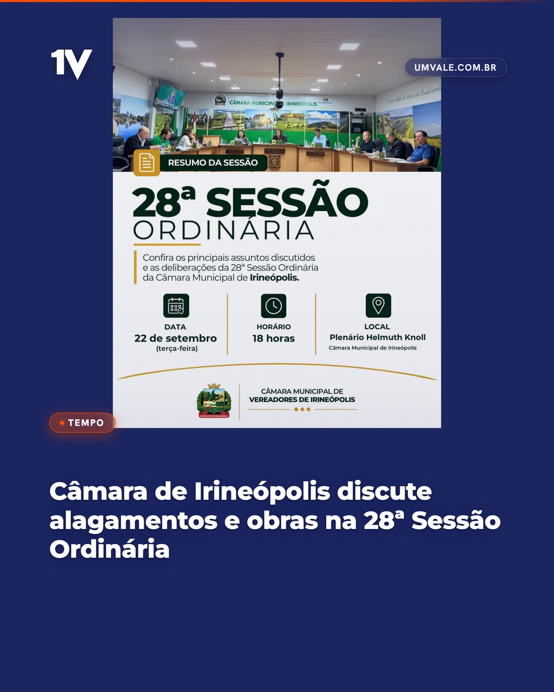 Câmara de Irineópolis discute alagamentos e obras na 28ª Sessão Ordinária
