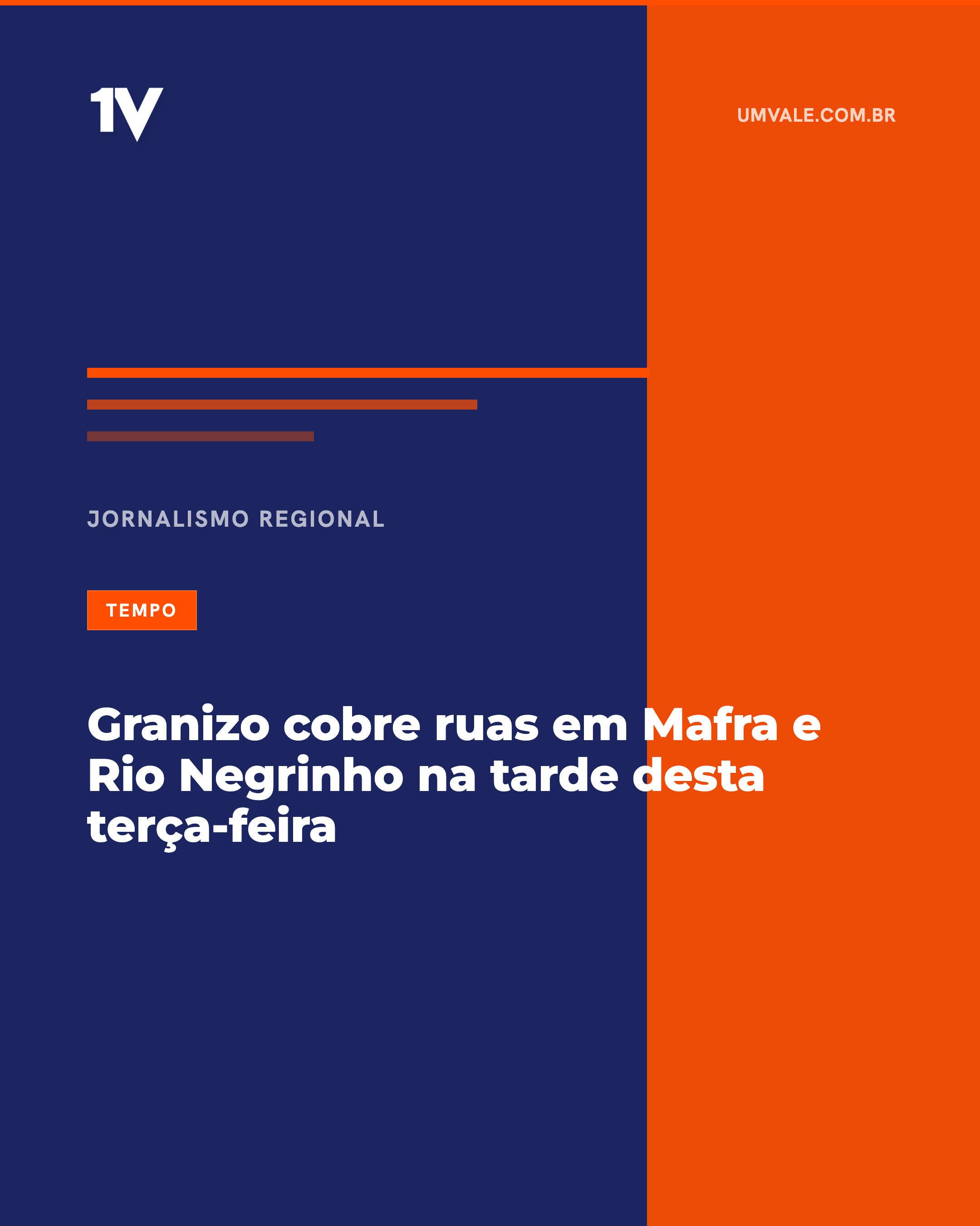 Granizo cobre ruas em Mafra e Rio Negrinho na tarde desta terça-feira