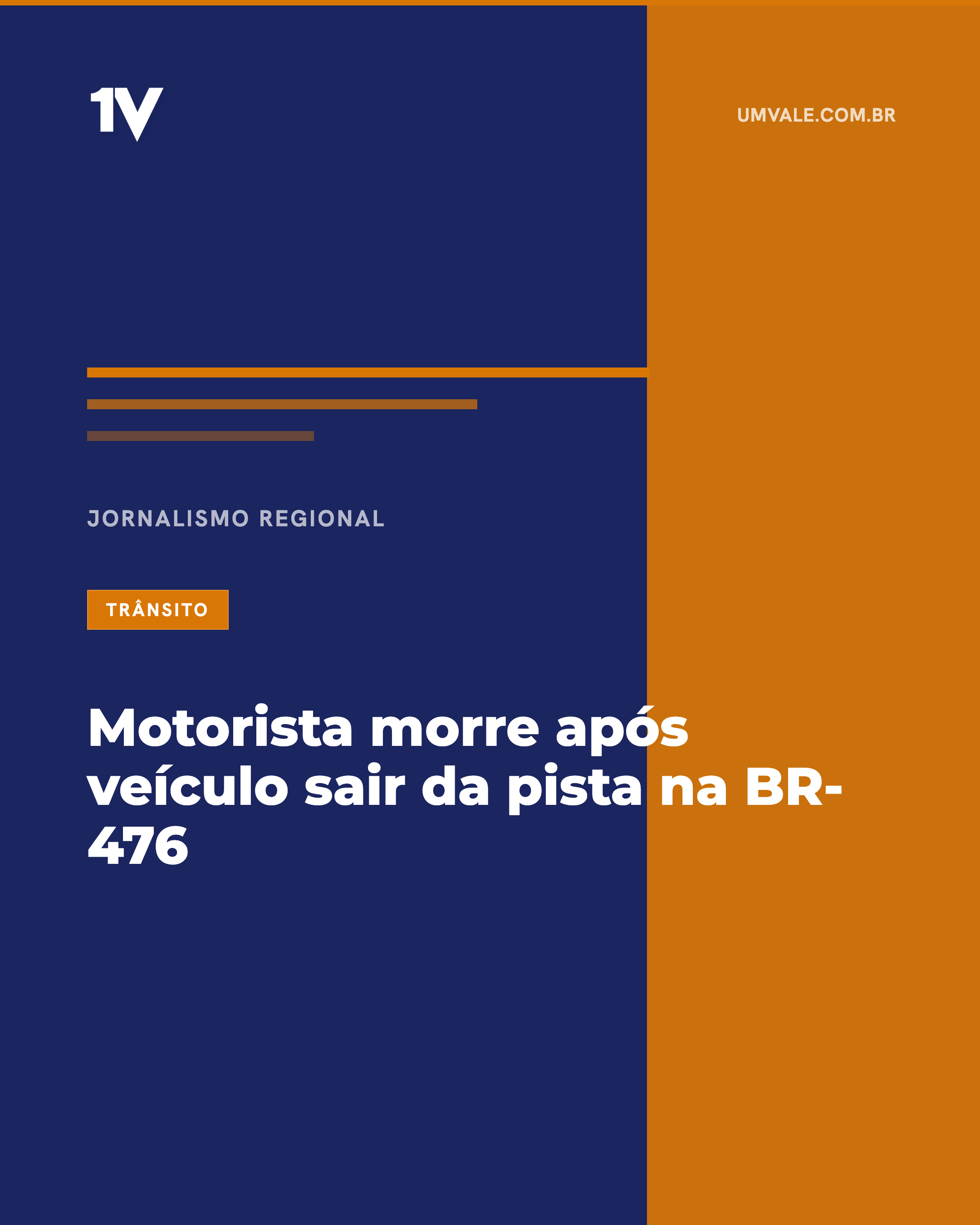 Motorista morre após veículo sair da pista na BR-476