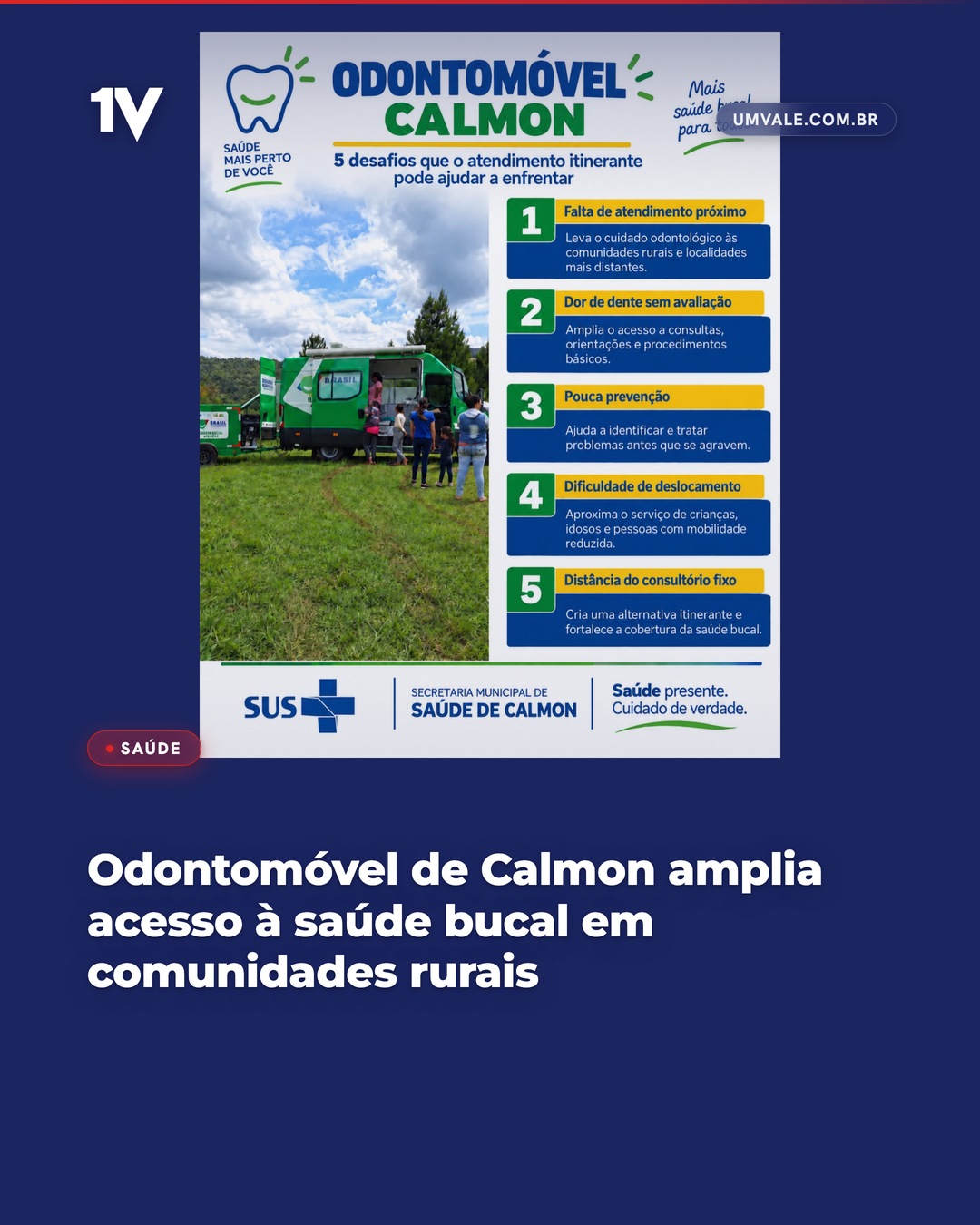 Odontomóvel de Calmon amplia acesso à saúde bucal em comunidades rurais