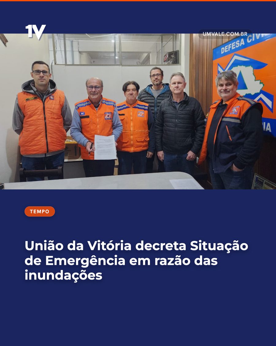União da Vitória decreta Situação de Emergência em razão das inundações