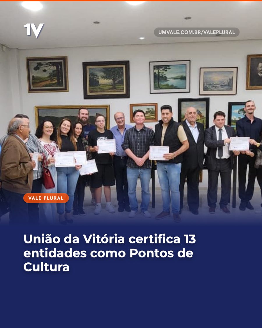 União da Vitória certifica 13 entidades como Pontos de Cultura
