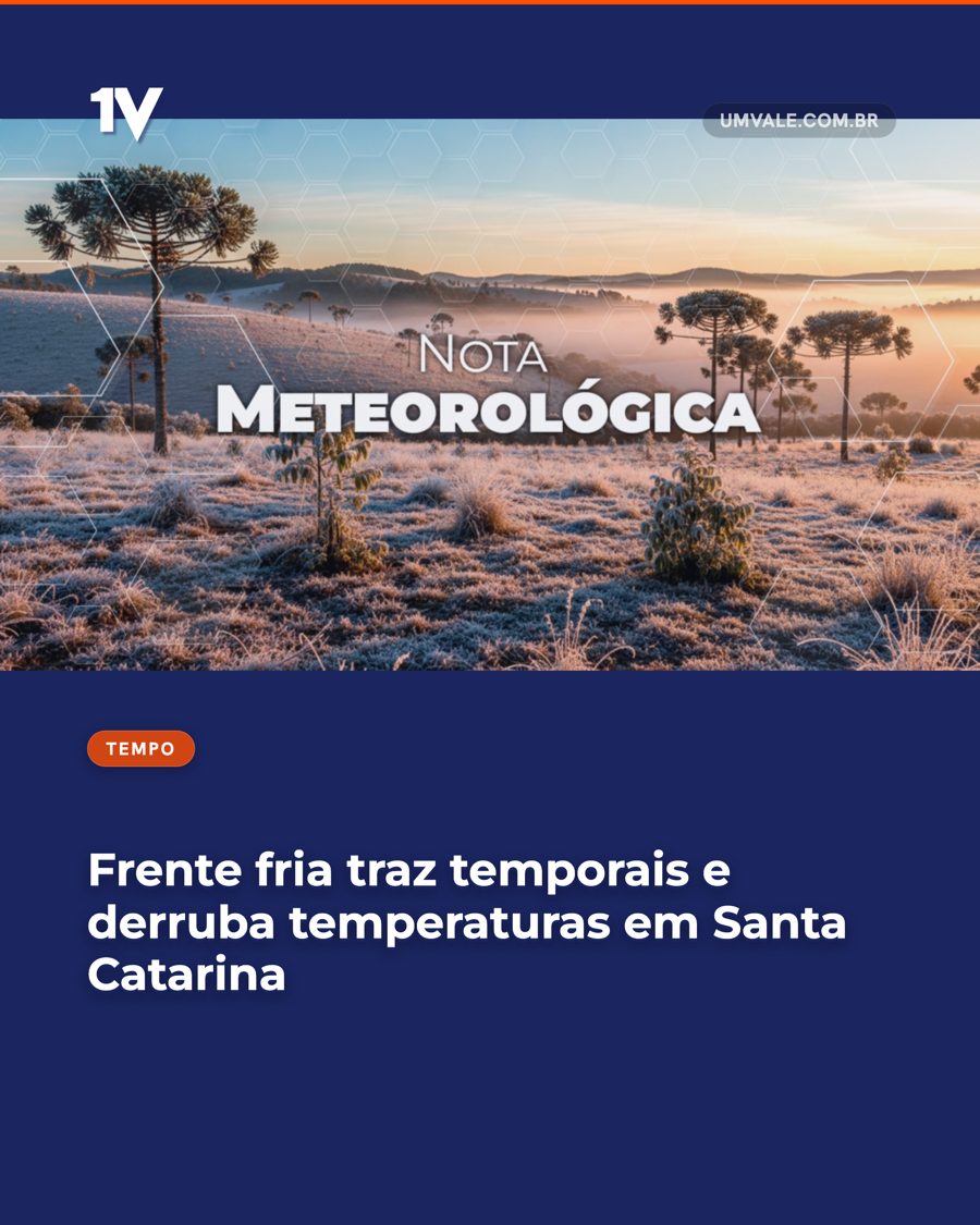 Frente fria traz temporais e derruba temperaturas em Santa Catarina