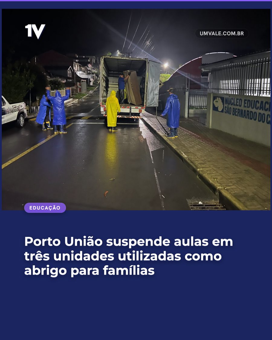 Porto União suspende aulas em três unidades utilizadas como abrigo para famílias