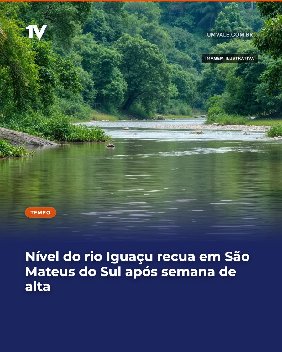 Nível do rio Iguaçu recua em São Mateus do Sul após semana de alta