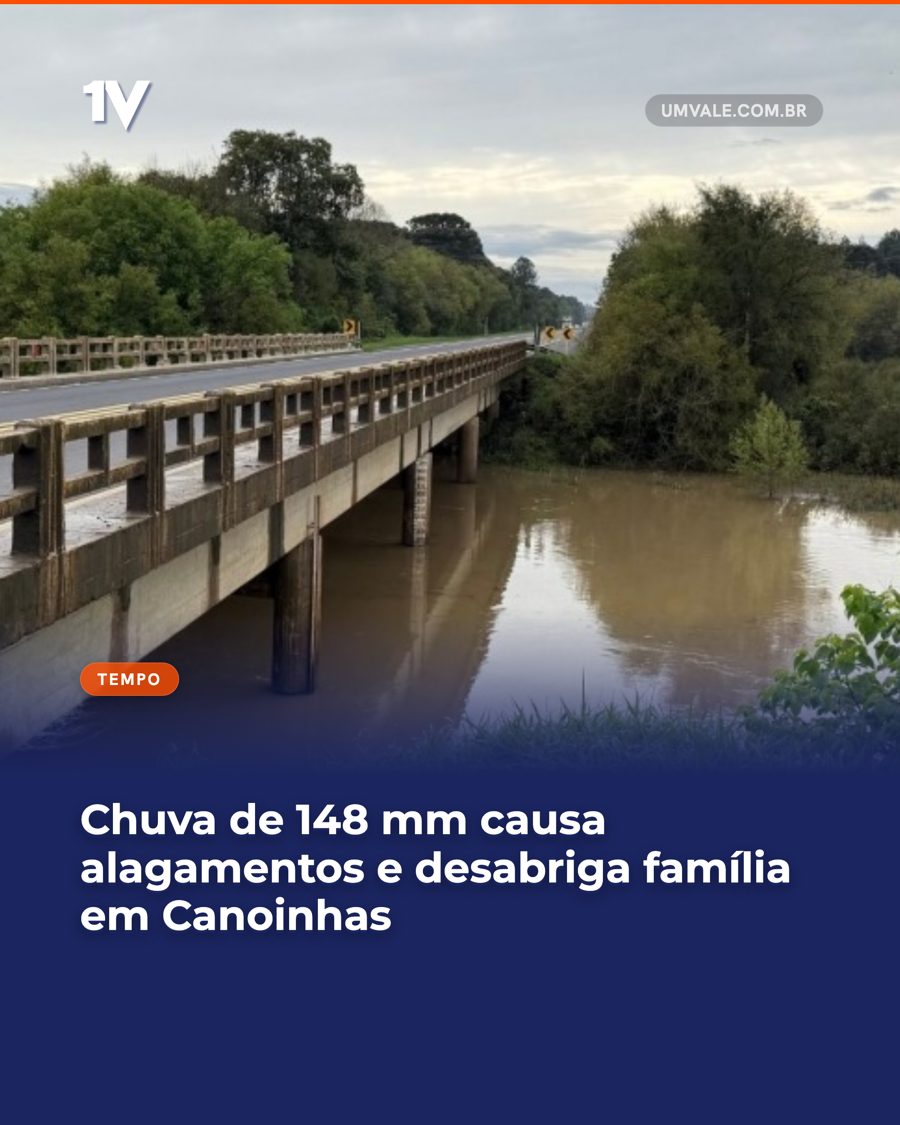 Chuva de 148 mm causa alagamentos e desabriga família em Canoinhas