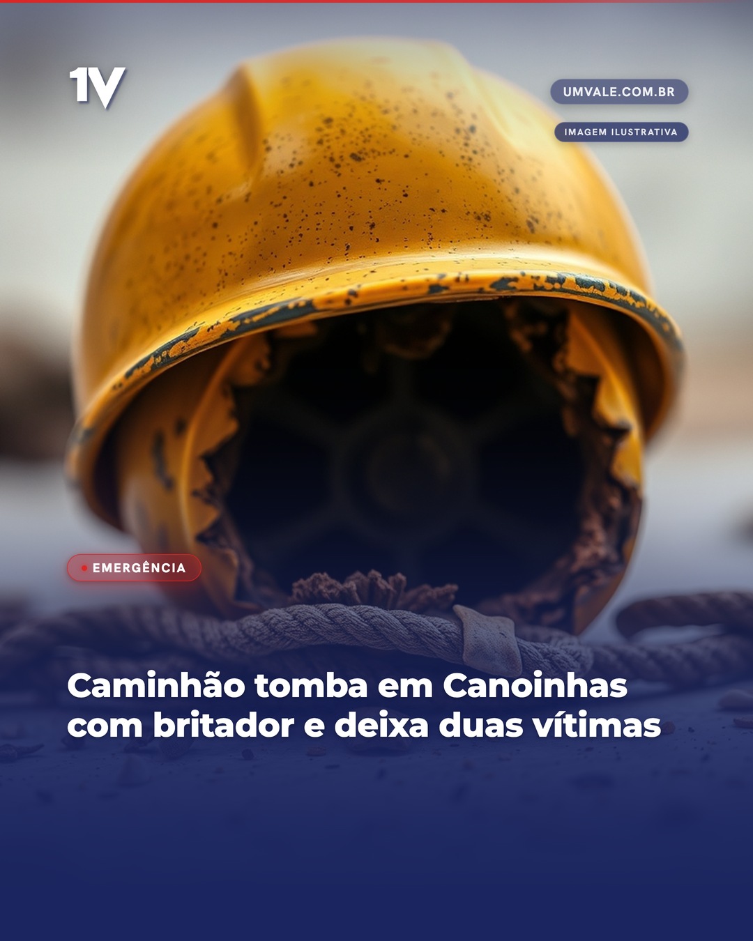 Caminhão tomba em Canoinhas com britador e deixa duas vítimas