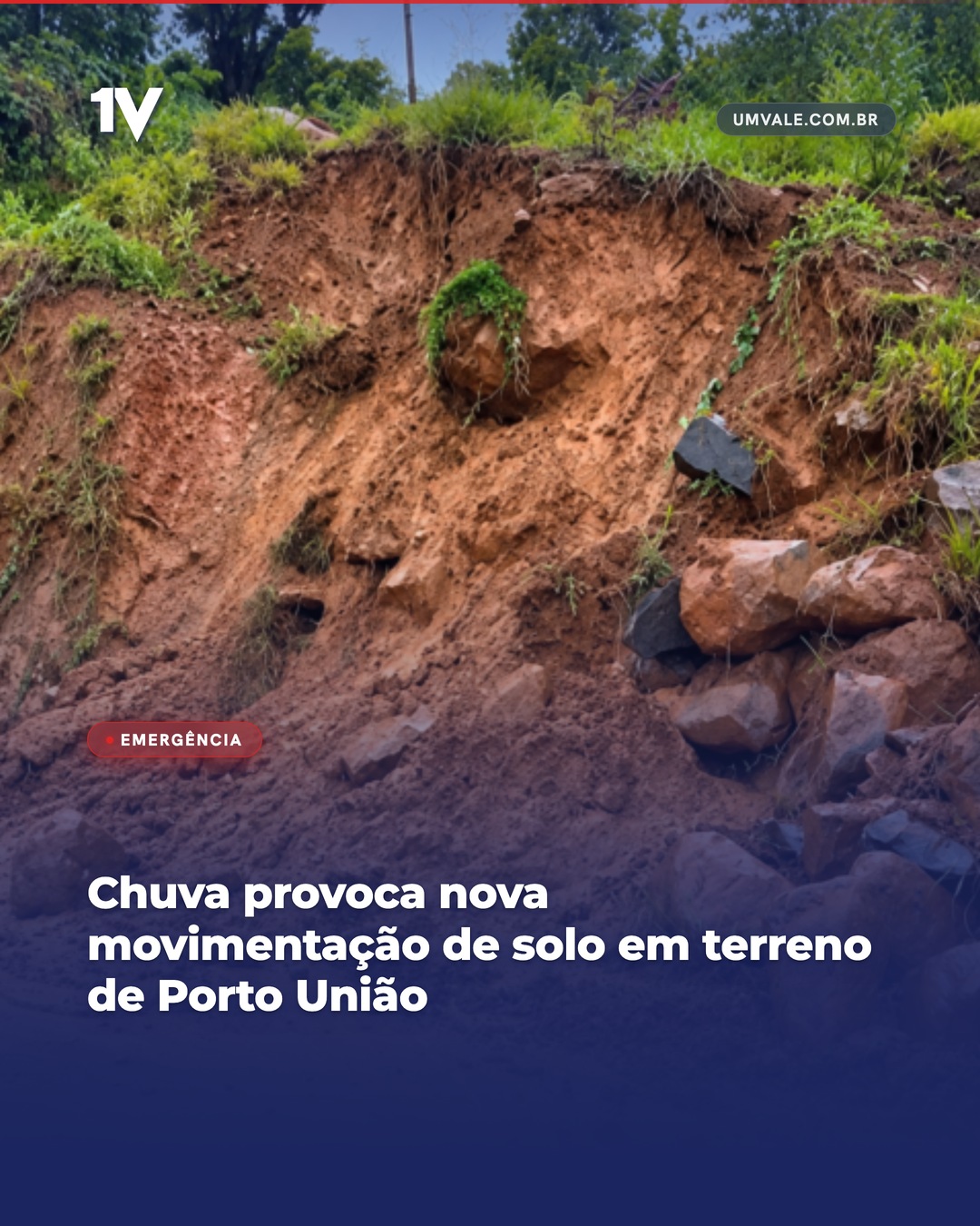 Chuva provoca nova movimentação de solo em terreno de Porto União